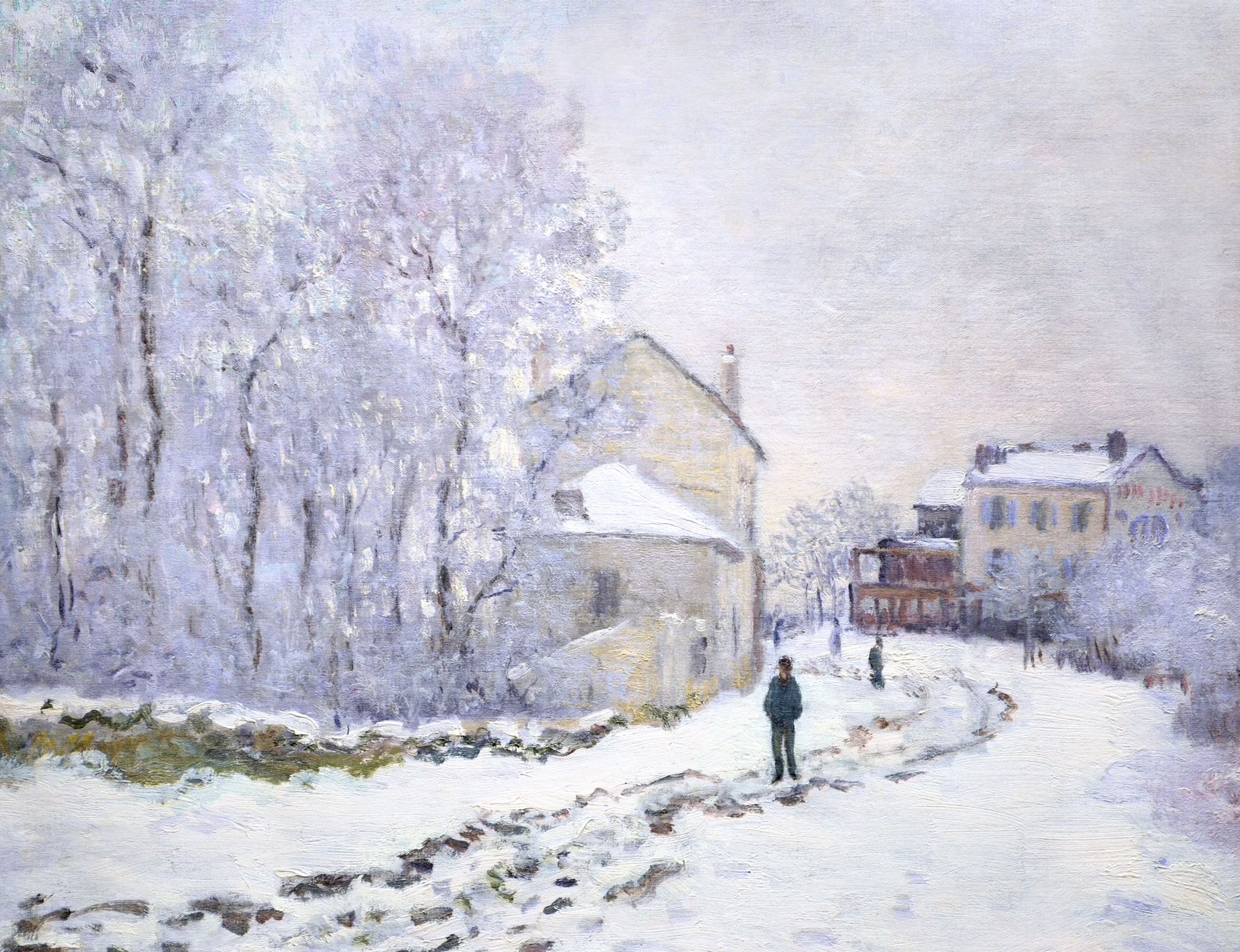 picture, 2K, Snow at Argenteuil, the urban landscape, Claude Monet, HD Wallpaper