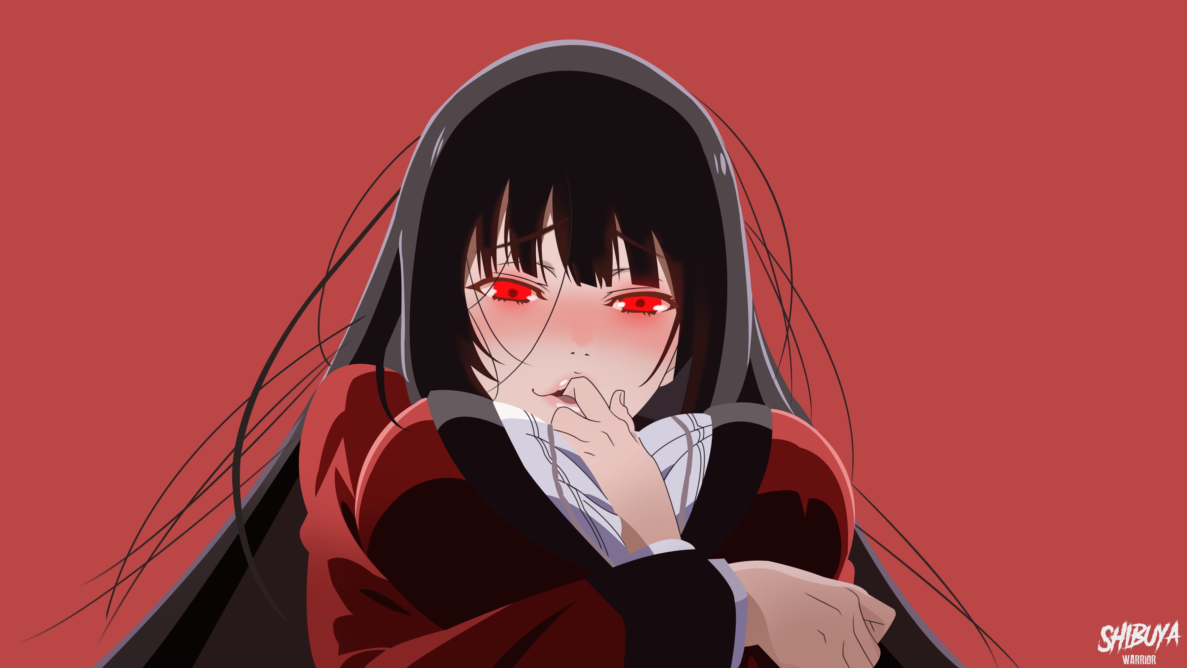 Jabami Yumeko, simple background, Kakegurui, 4K, HD Wallpaper