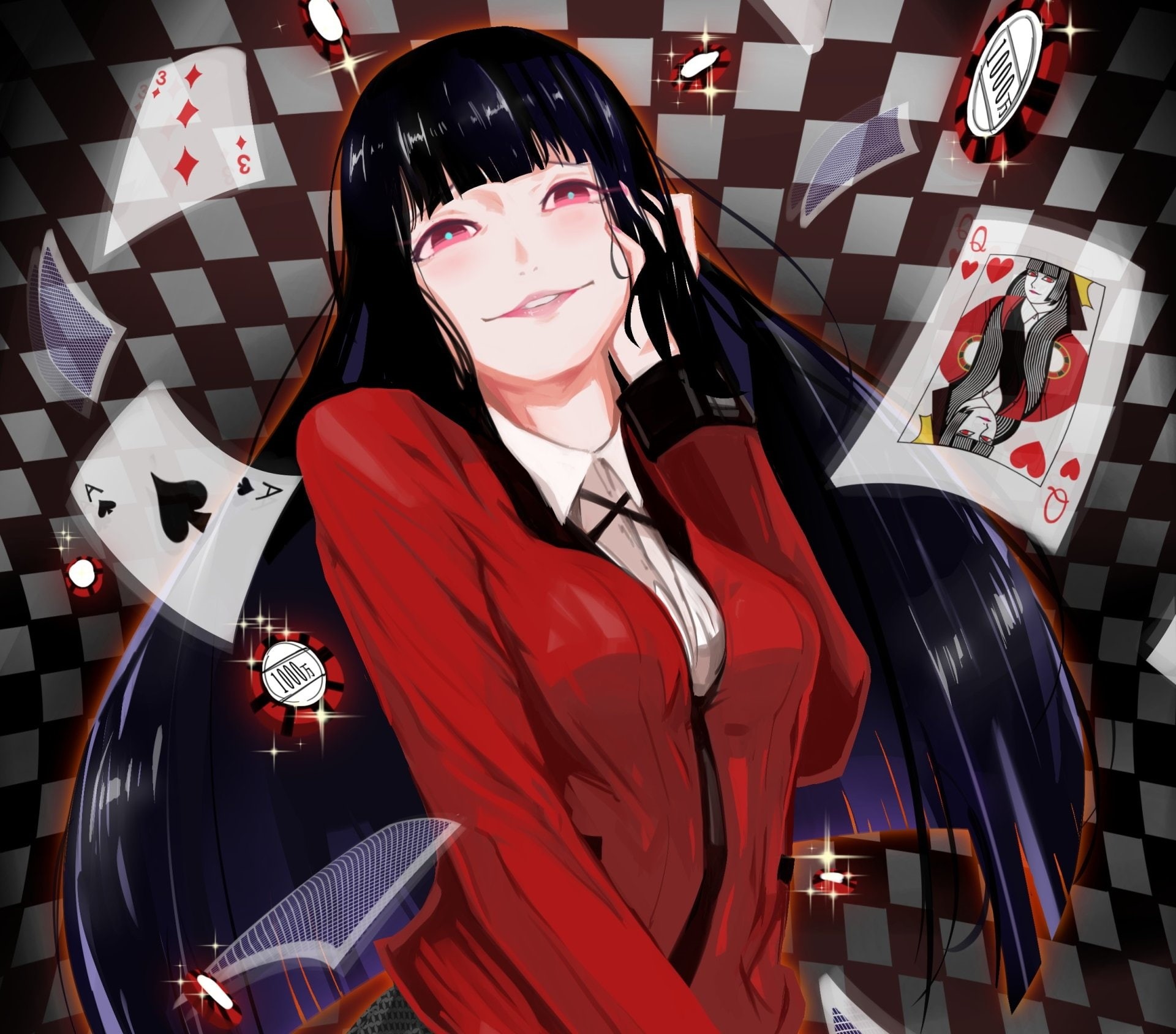 Anime, 1080P, Kakegurui, Yumeko Jabami, HD Wallpaper