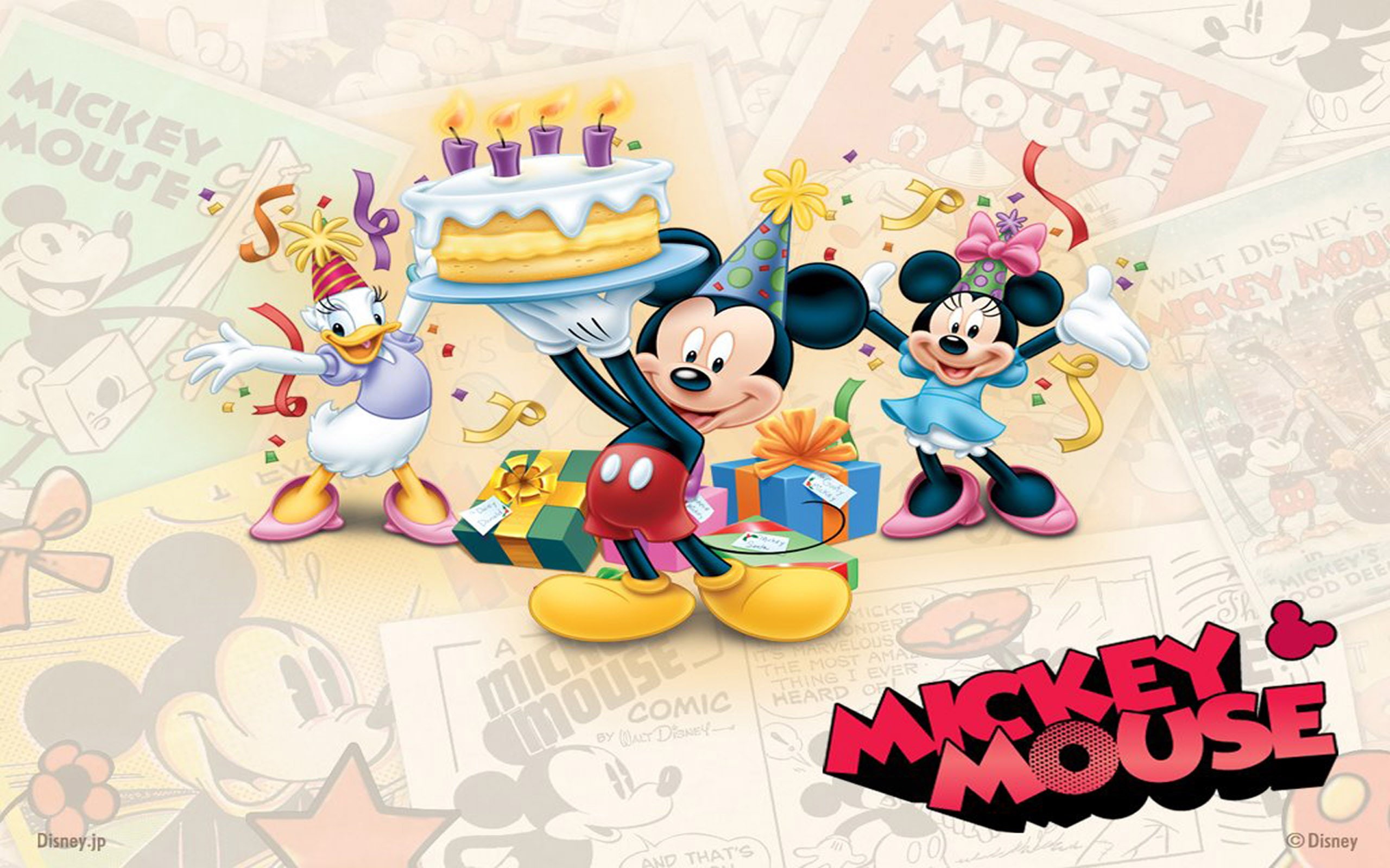 birthday, mouse, mickey, friends, 2K, hd, HD Wallpaper