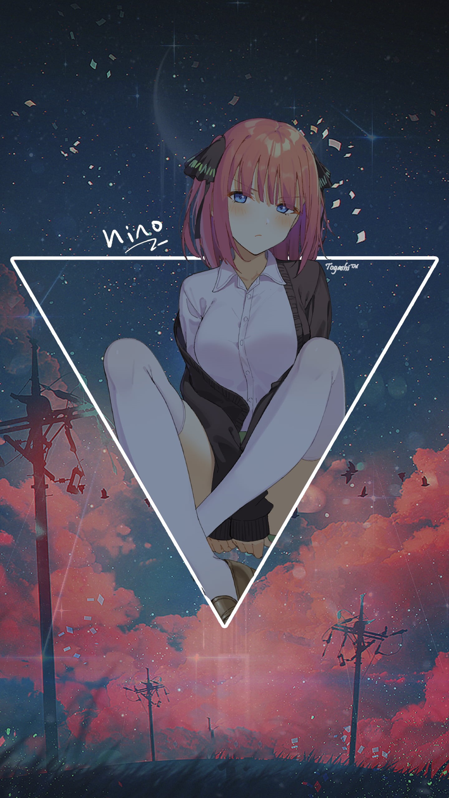 Gotoubun no Hanayome, anime girls, 2K, Nakano Nino, Phone HD Wallpaper