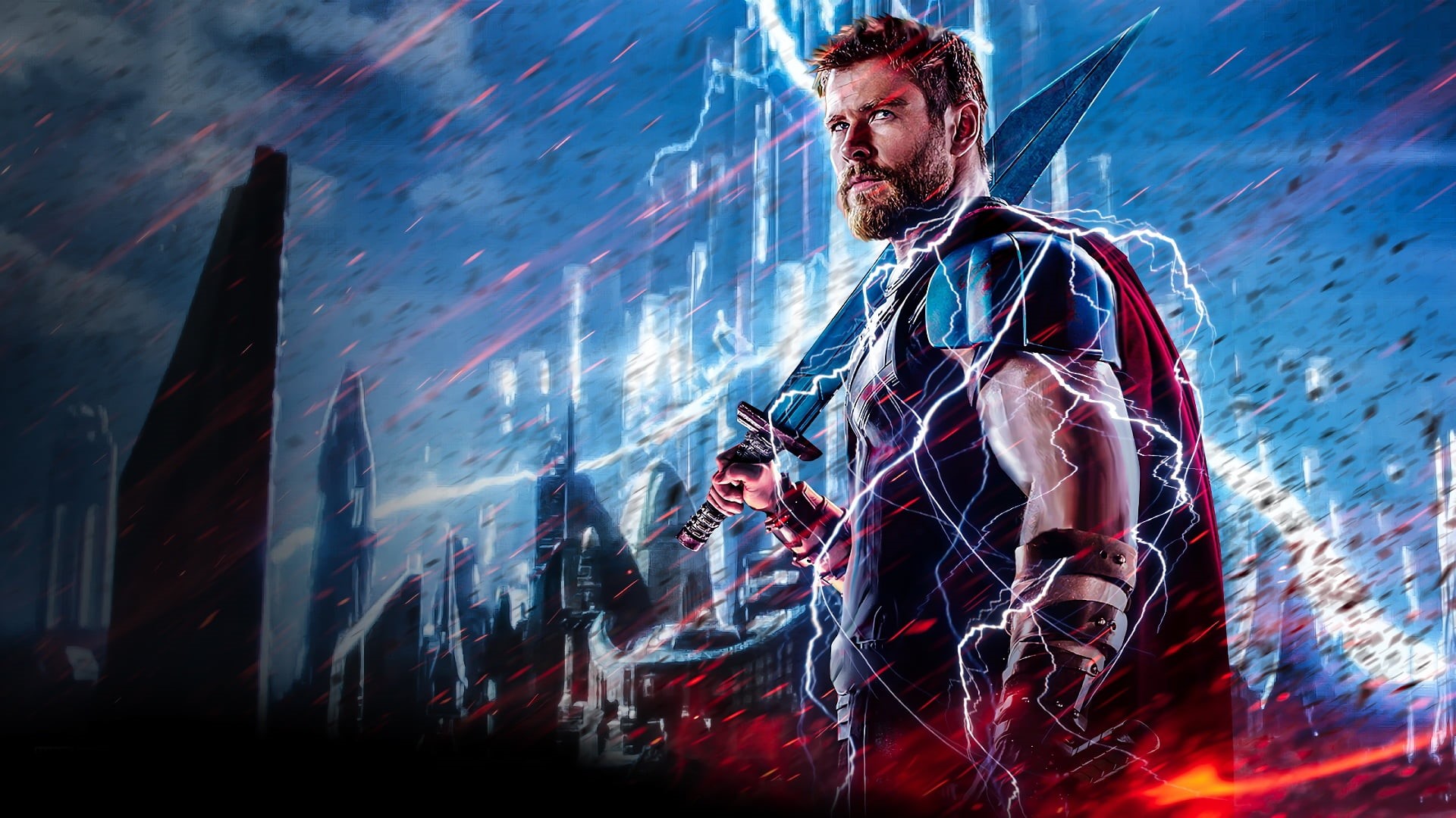 Chris Hemsworth, God, Movie, Armor, Thor: Ragnarok, Ragnarok, 1080P, zipper, Marvel, Warrior, Gladiator, Thor, Thor 3, 2017, Walt Disney Pictures, Asgardian, HD Wallpaper