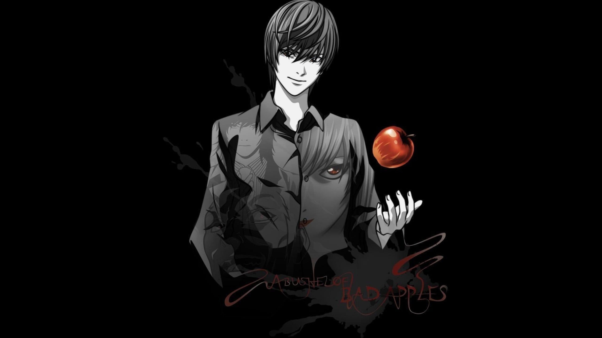 Yagami Light, human representation, art and craft, Death Note, anime, nature, 2K, representation, one person, man, studio shot, black background, HD Wallpaper