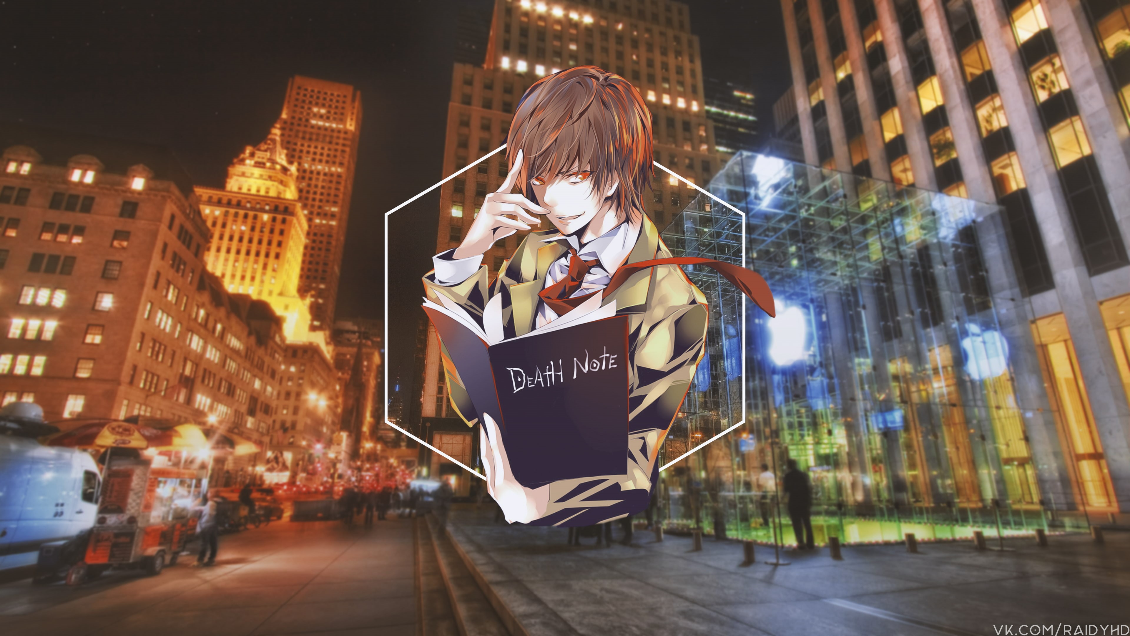 4K, Yagami Light, Death Note, picture-in-picture, anime, HD Wallpaper