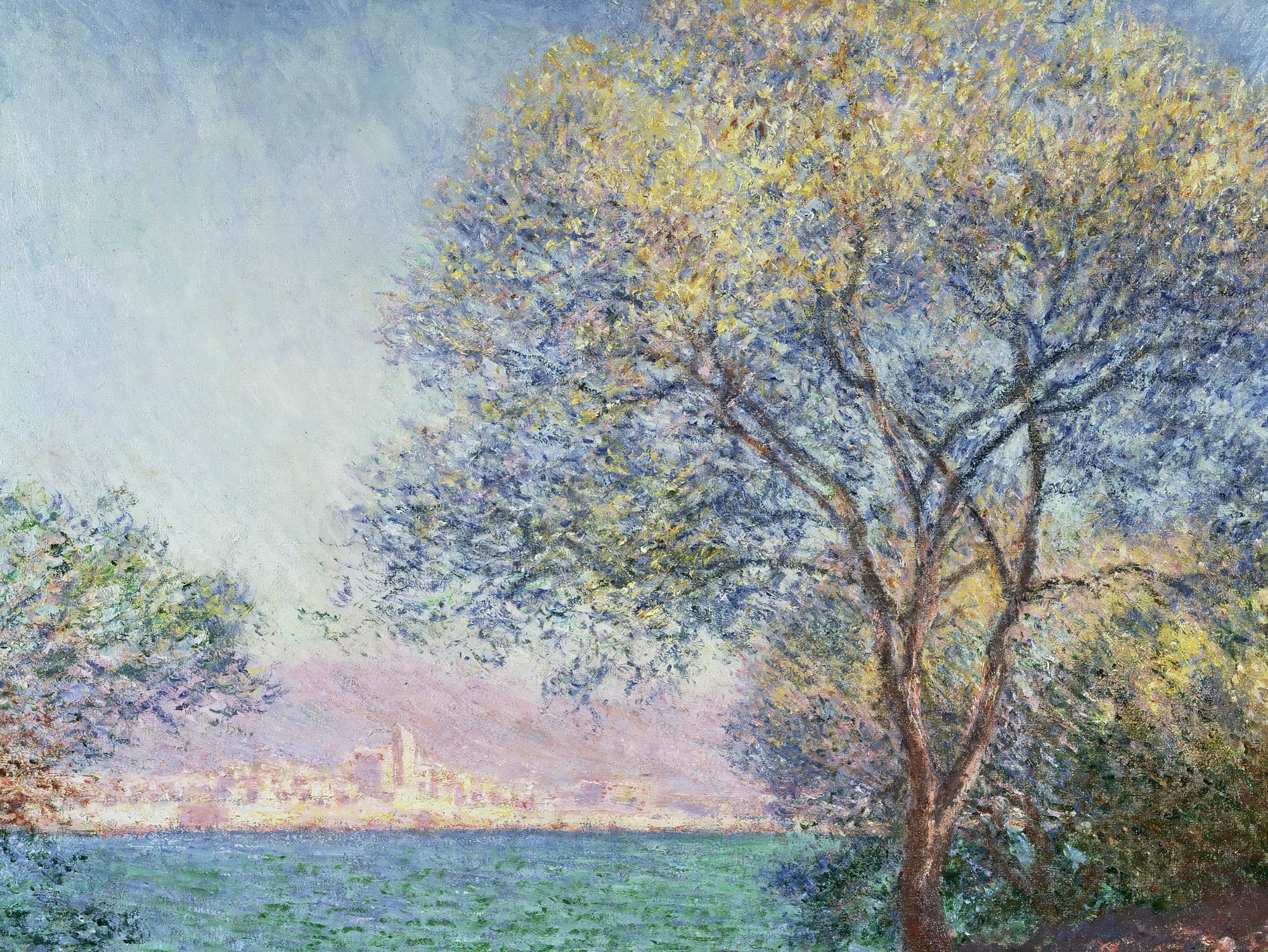 Antibes In The Morning, the city, lake, outdoors, landscape, growth, non-urban scene, branch, scenics - nature, nature, no people, Claude Monet, tranquil scene, HD Wallpaper