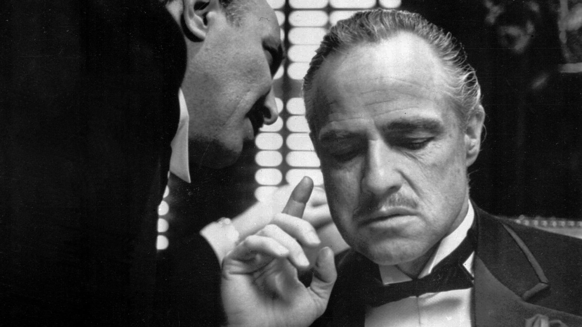 The Godfather, Vito Corleone, people, film stills, communication, cigarette, portrait, activity, smoking issues, bad habit, two people, smoking - activity, HD Wallpaper