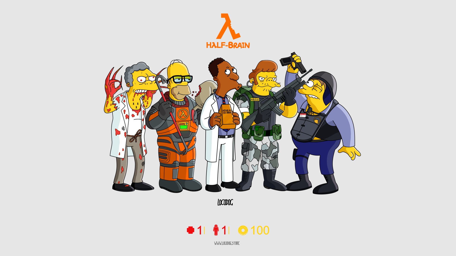 retro console, Half-Life, color wheel, locodog, Half-Life 2, Half-Life 3, cartoon, 1080P, shooter, Bart Simpson, Counter-Strike, springfield, Counter-Strike: Global Offensive, HD Wallpaper