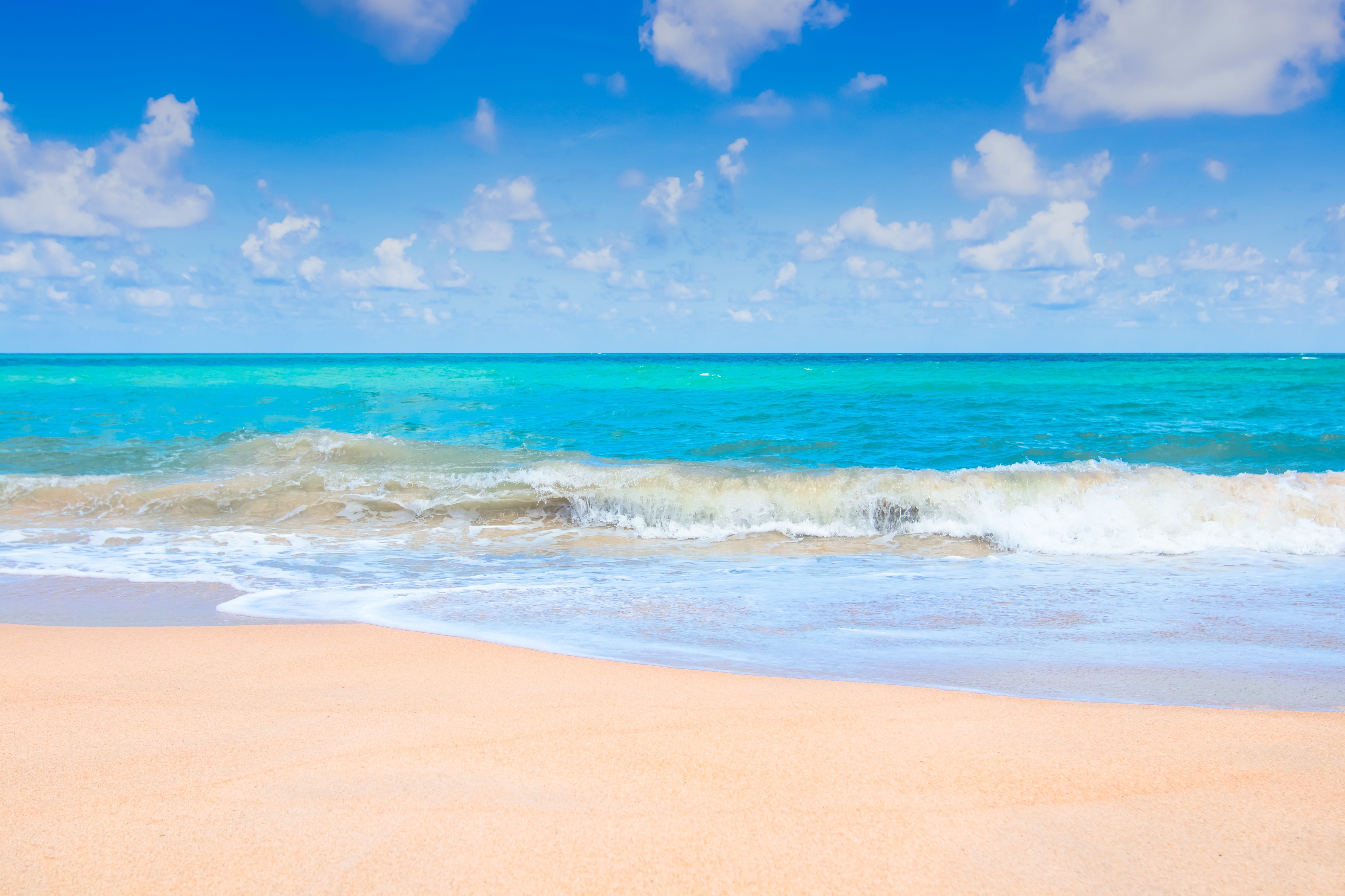 vacation, turquoise Colored, caribbean Sea, land, motion, summer for destination, water, island, scenics, wave, vacations, coastline, fishing, daytime, HD Wallpaper