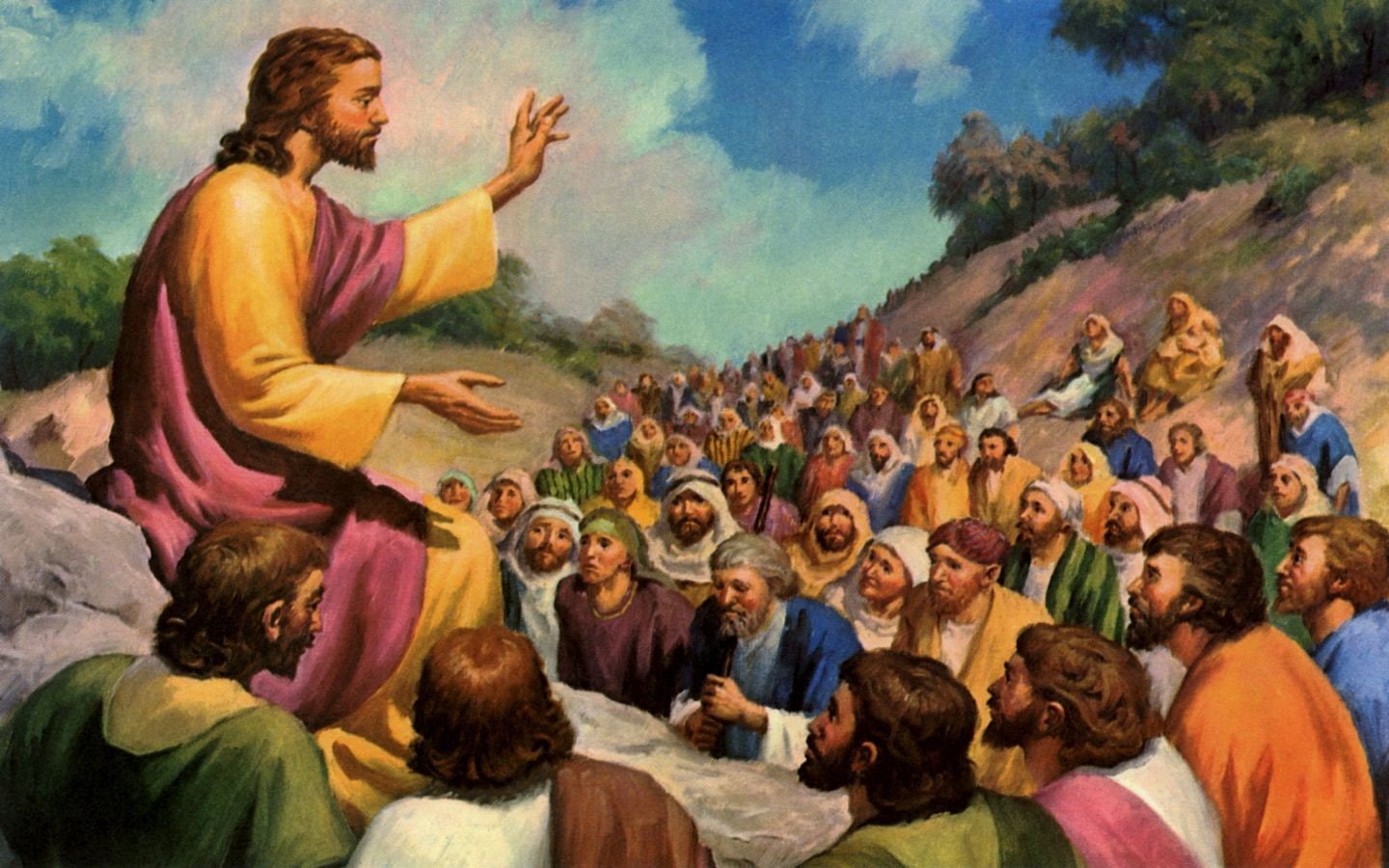 people, Christ, 720P, teaching, hd, art, Jesus, HD Wallpaper