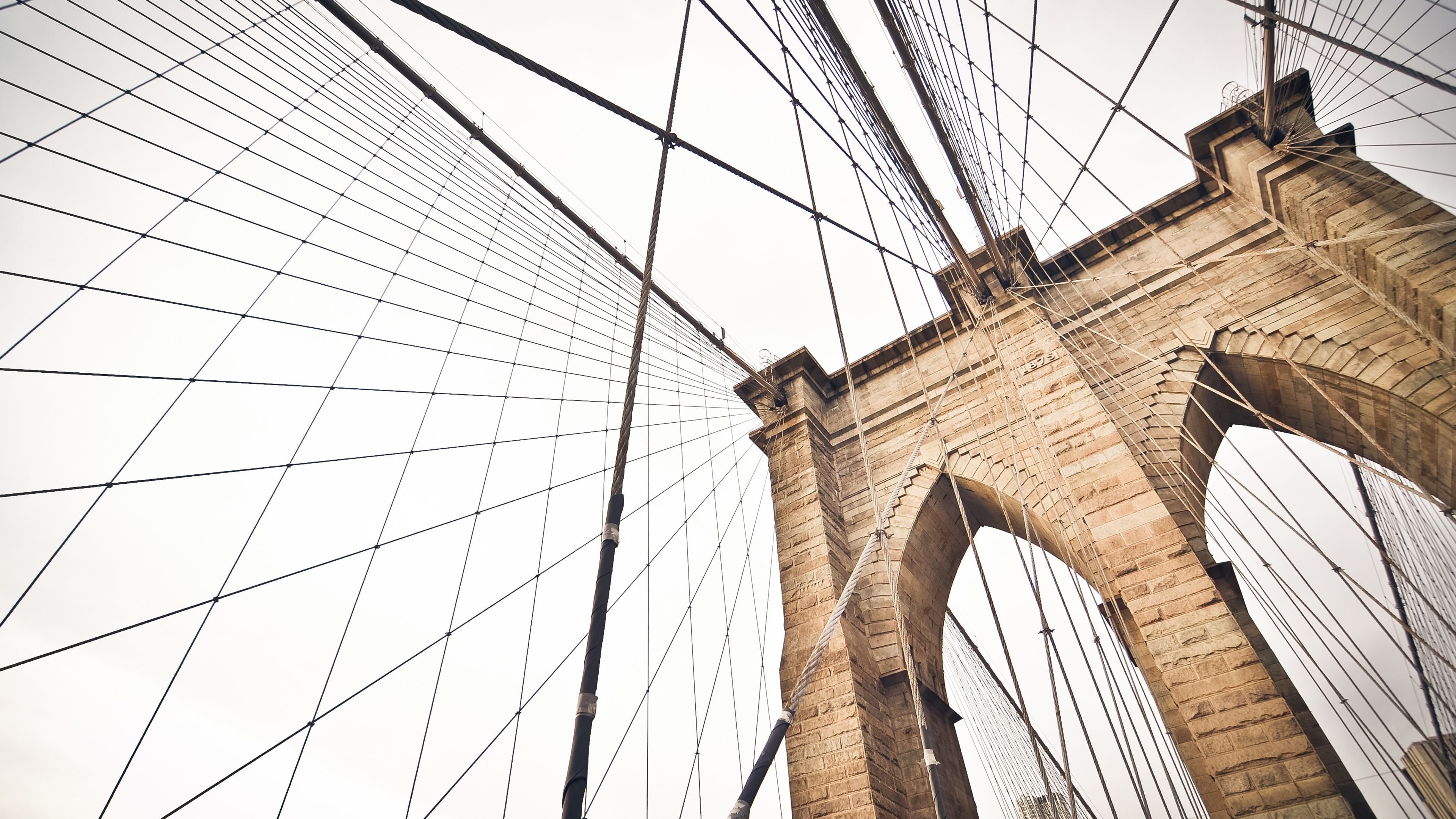 transportation, sailboat, 4K, arch, built structure, architectural feature, brooklyn, photography, ceiling, bridge, New York City, history, bridge - man made structure, HD Wallpaper