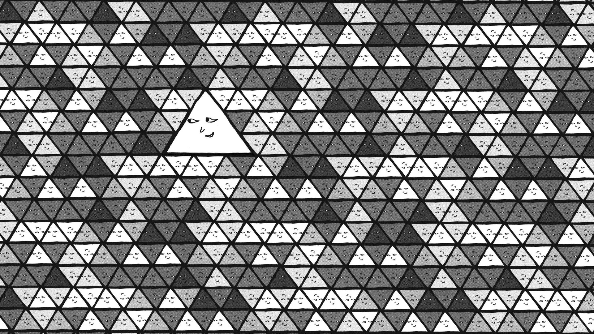 tiled floor, no people, day, design, guidance, triangle shape, full frame, sign, 1080P, information, outdoors, pattern, Oyasumi Punpun, textured, square shape, HD Wallpaper