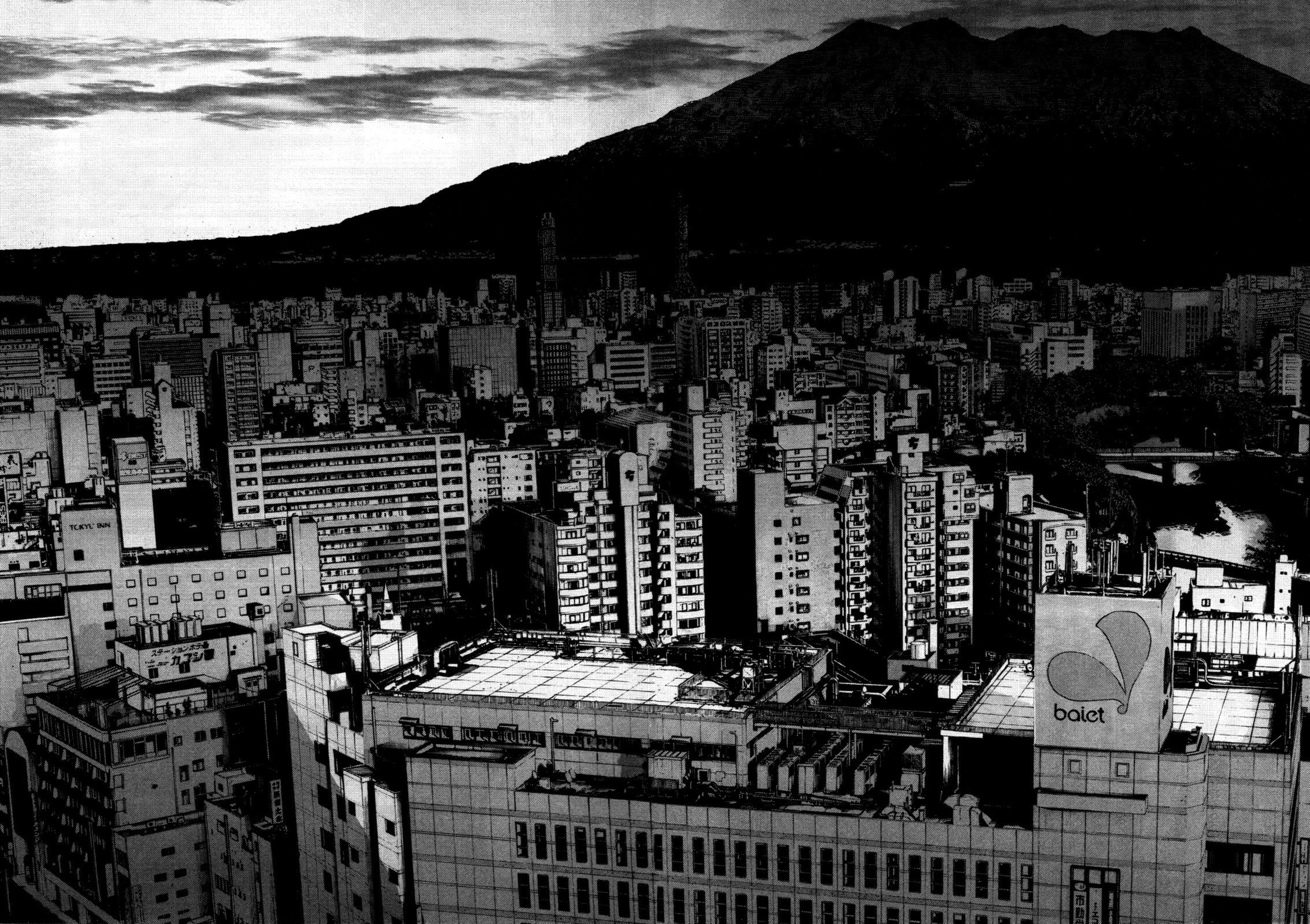 1080P, settlement, building exterior, cityscape, oyasumi punpun cityscape dark monochrome, building, outdoors, built structure, no people, nature, city, HD Wallpaper
