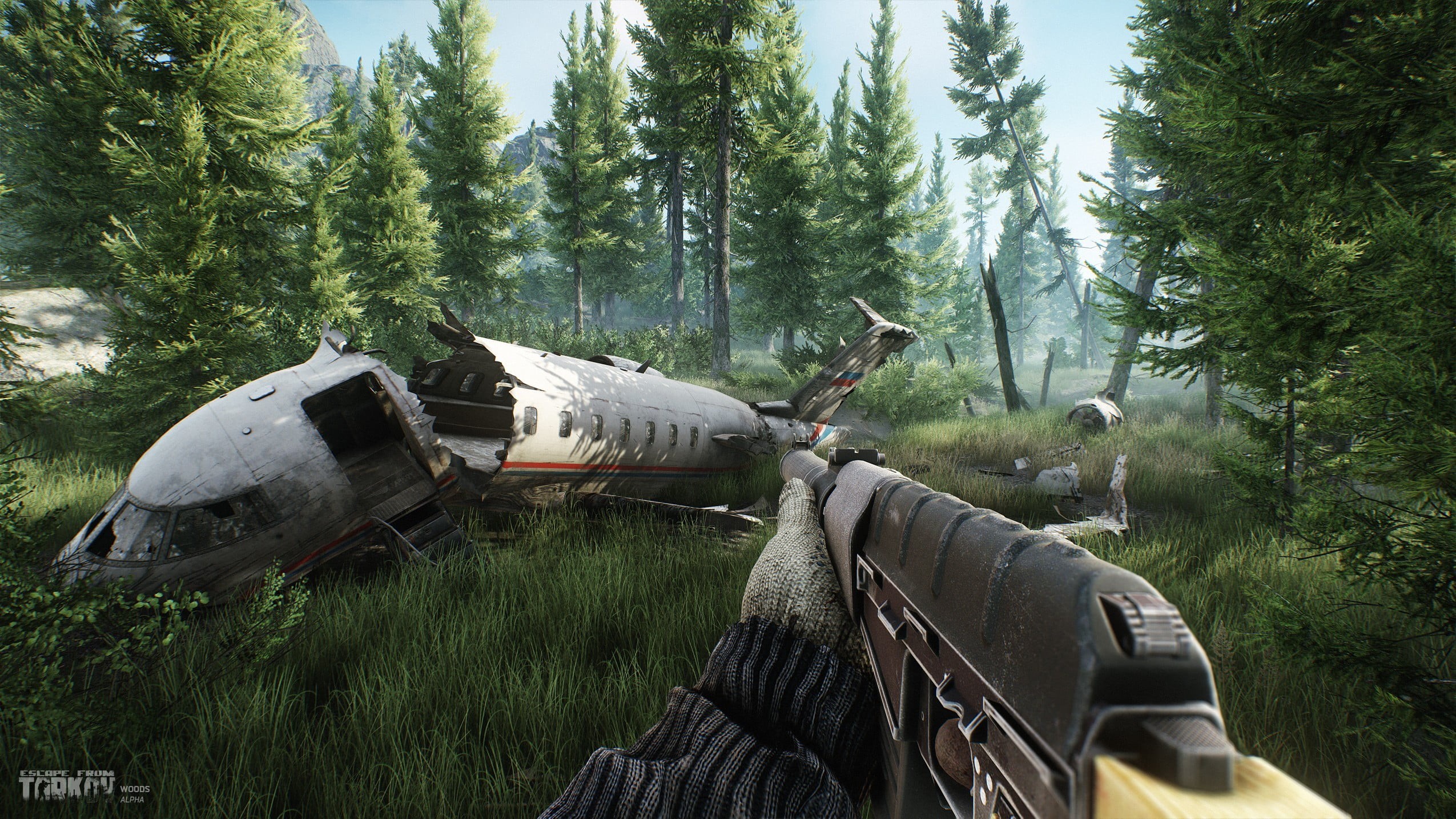 mode of transportation, transportation, land, government, forest, tree, air vehicle, gray, damaged, green color, War Game, metal, Escape from Tarkov, plant, HD Wallpaper