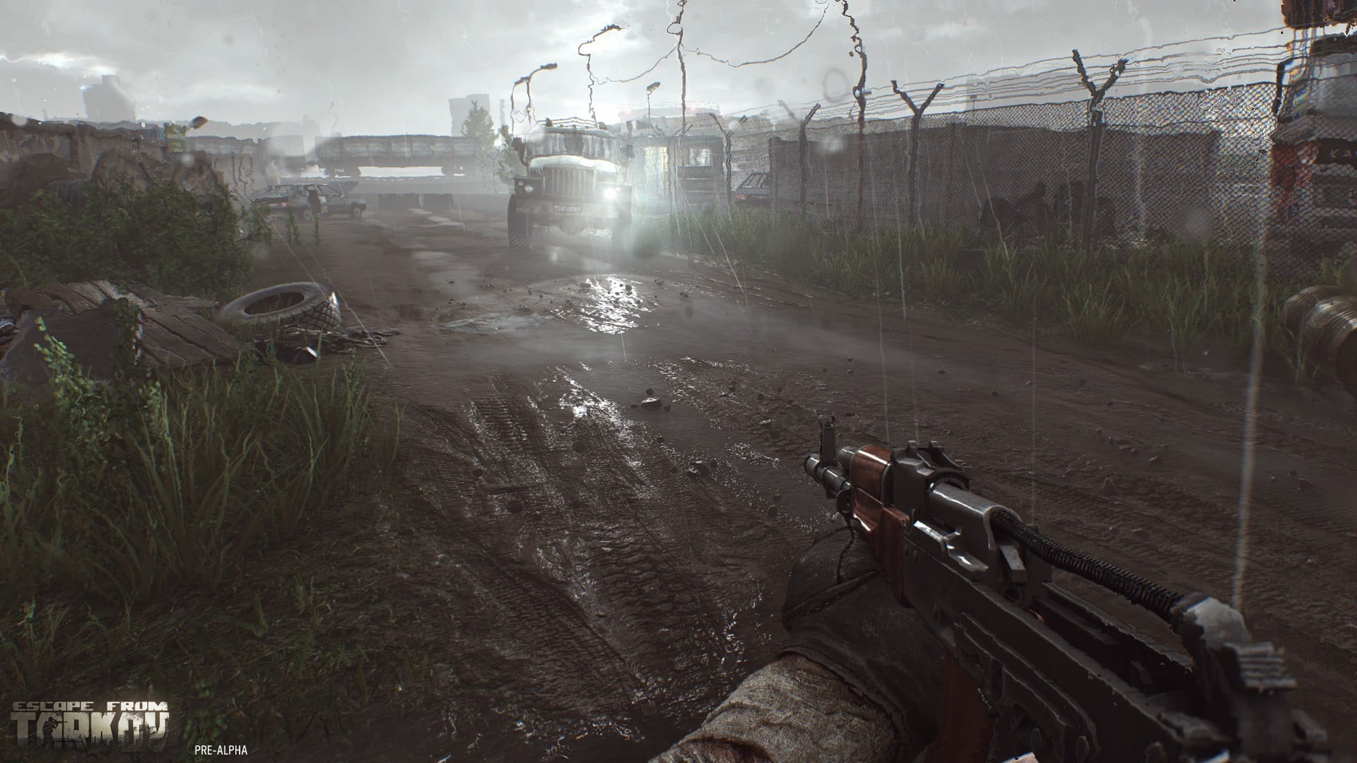 outdoors, gray, tree, Escape from Tarkov, nature, incidental people, smoke - physical structure, black, high angle view, architecture, first-person shooter, HD Wallpaper
