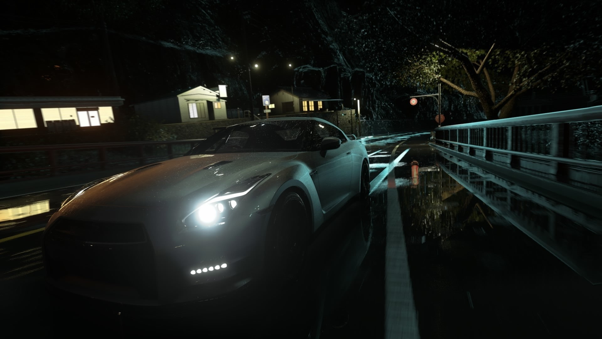 city, motion, headlight, nature, transportation, mode of transportation, video games, Nissan Skyline GT-R R35, Driveclub, street, car, land vehicle, built structure, HD Wallpaper