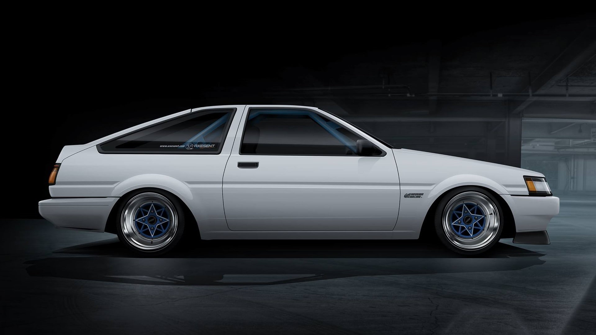 night, Japanese cars, copy space, render, city, wheel, retro styled, side view, mode of transportation, silver colored, JDM, luxury, parking, Toyota, land vehicle, HD Wallpaper