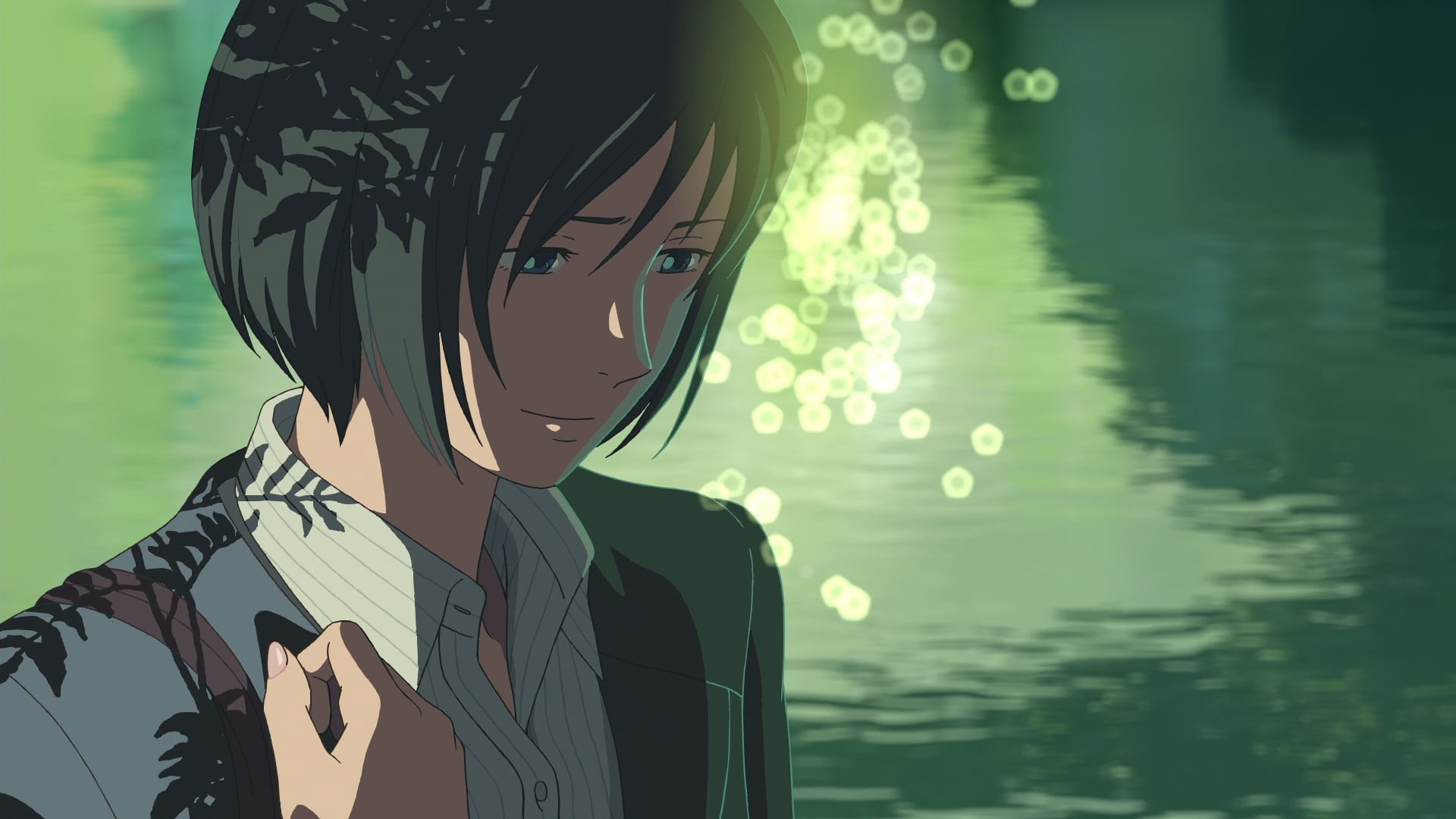beautiful, lake, people, caucasian Ethnicity, focus on foreground, Makoto Shinkai, real people, anime, nature, reflection, fashion, young Adult, haired, HD Wallpaper