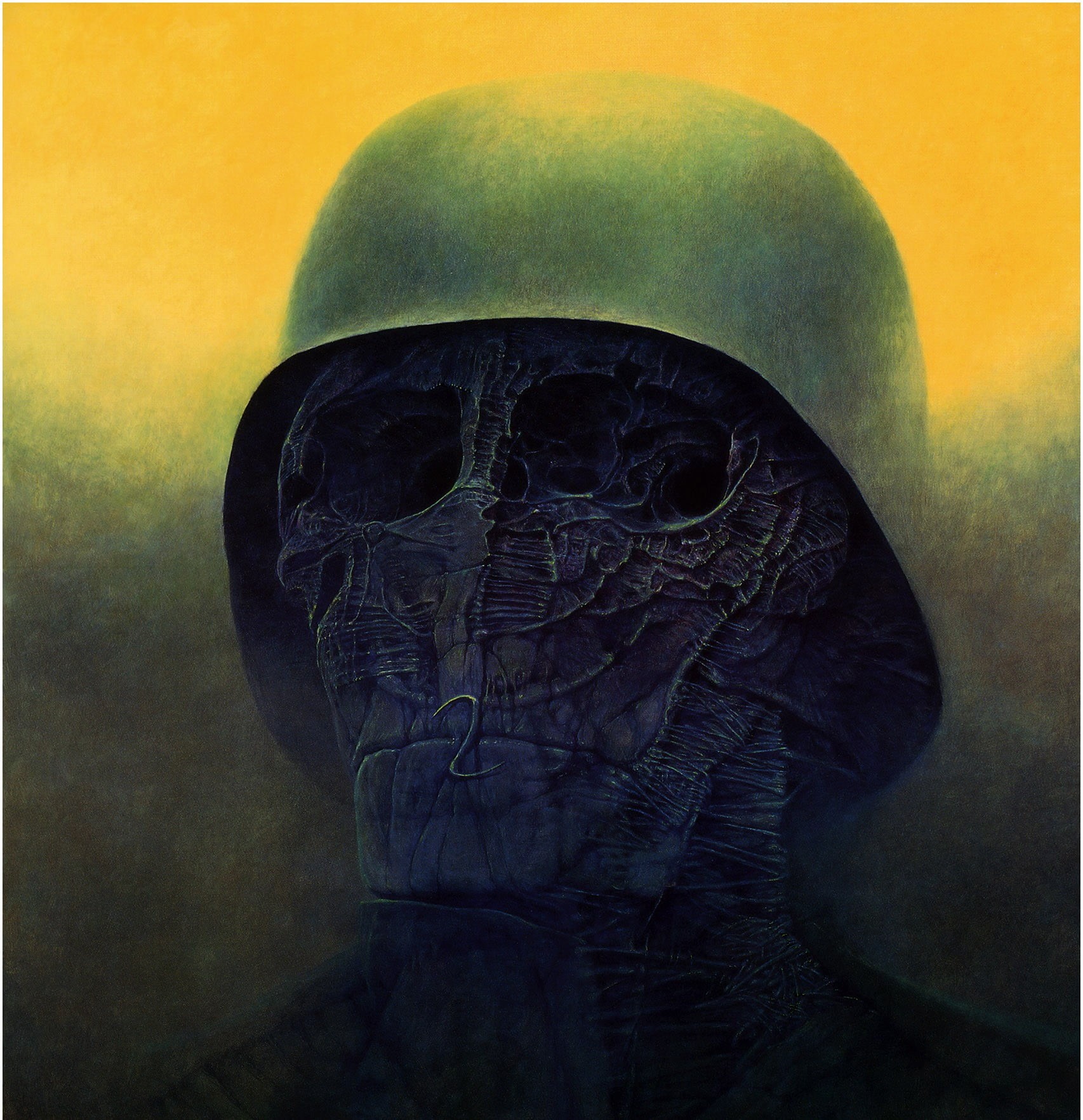 close-up, Zdzisław Beksiński, black, disguise, indoors, representation, evil, print, skull, horror, mask, mask - disguise, digital composite, backpack, Phone HD Wallpaper