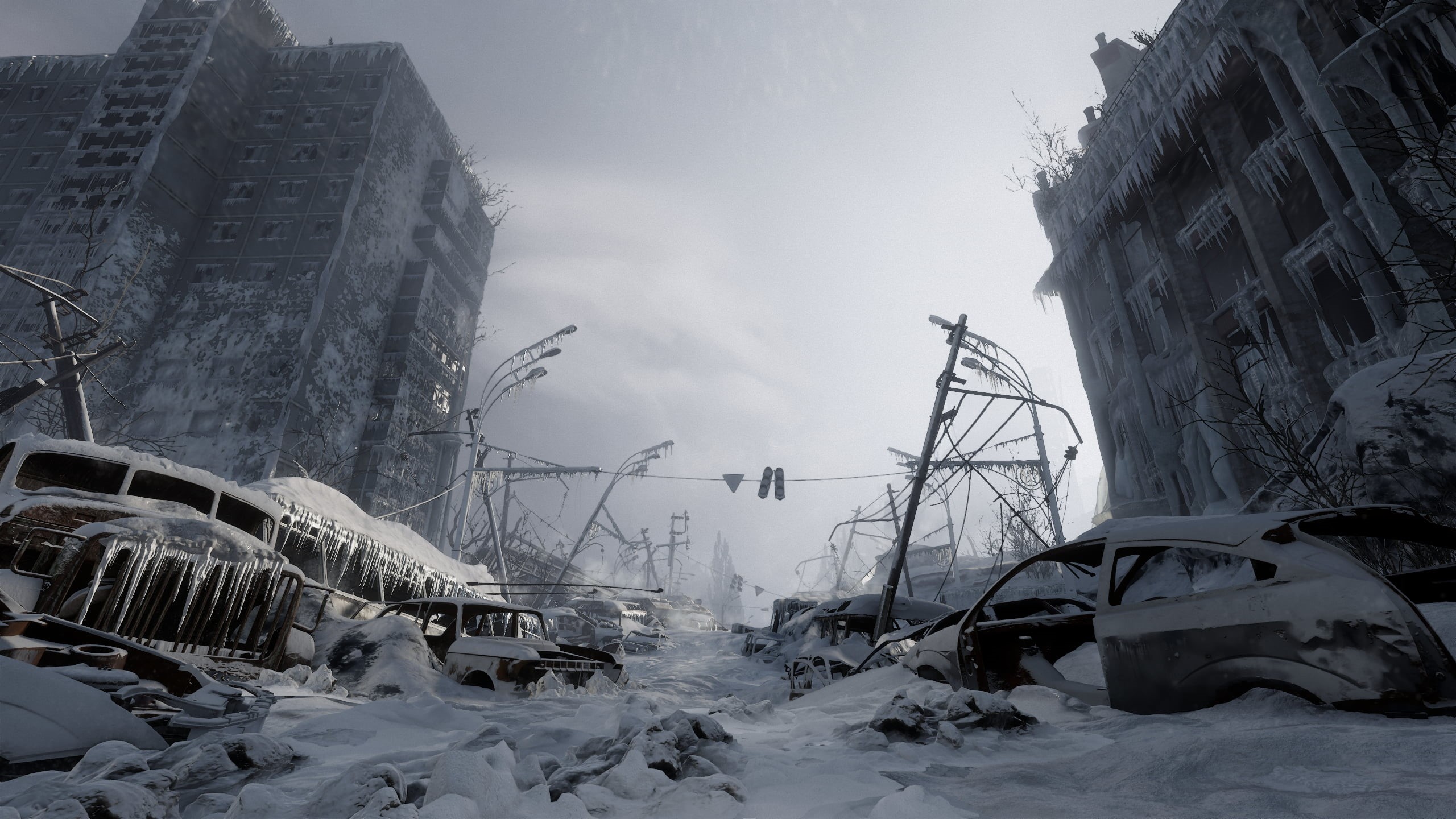 2K, snow, video games, RTX, Metro Exodus, apocalyptic, wreck, HD Wallpaper