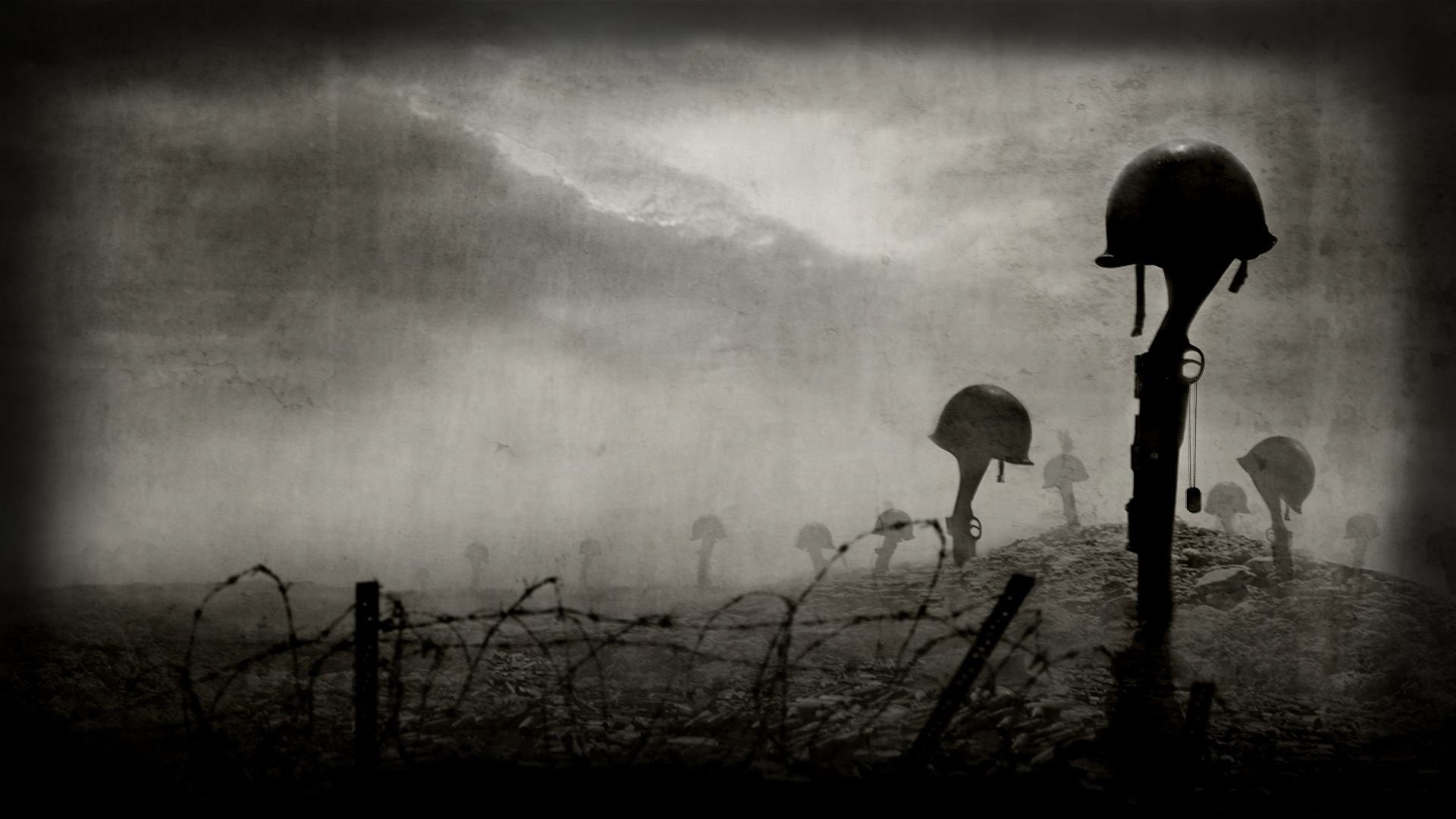 Dog Tags, night, lighting equipment, tree, fog, no people, old, photo, Call of Duty, sky, call of duty: world at war, dark, helmet, outdoors, auto post production filter, HD Wallpaper
