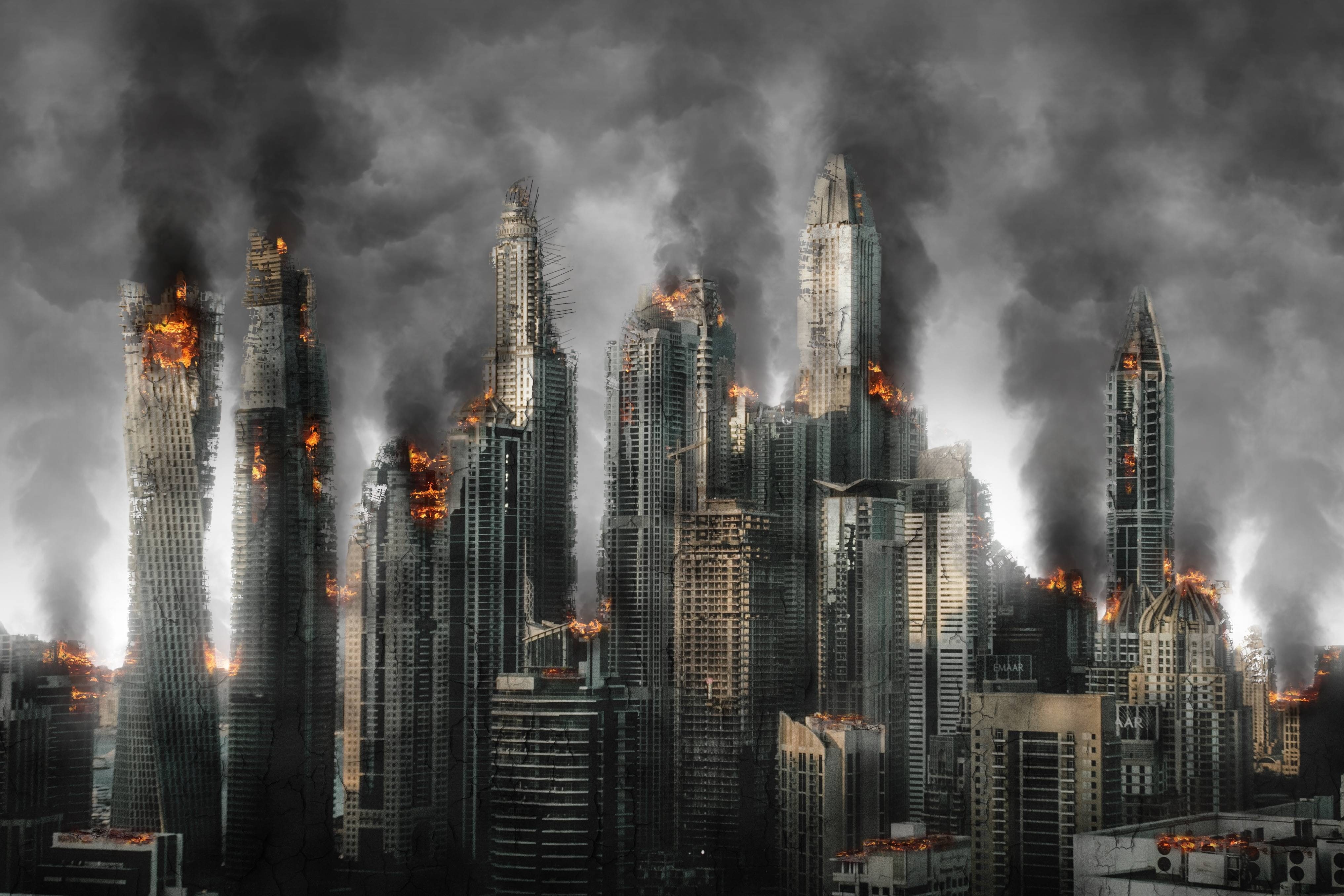 abandoned, armageddon, 4K, war, destruction, disaster, HD Wallpaper