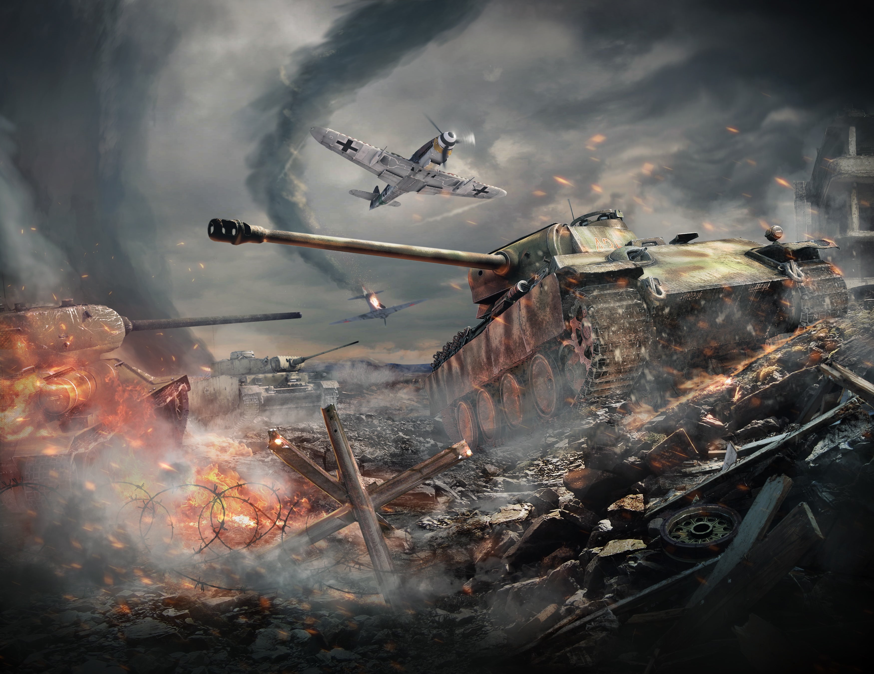 Battle, Tanks, War Thunder, 2K, HD Wallpaper