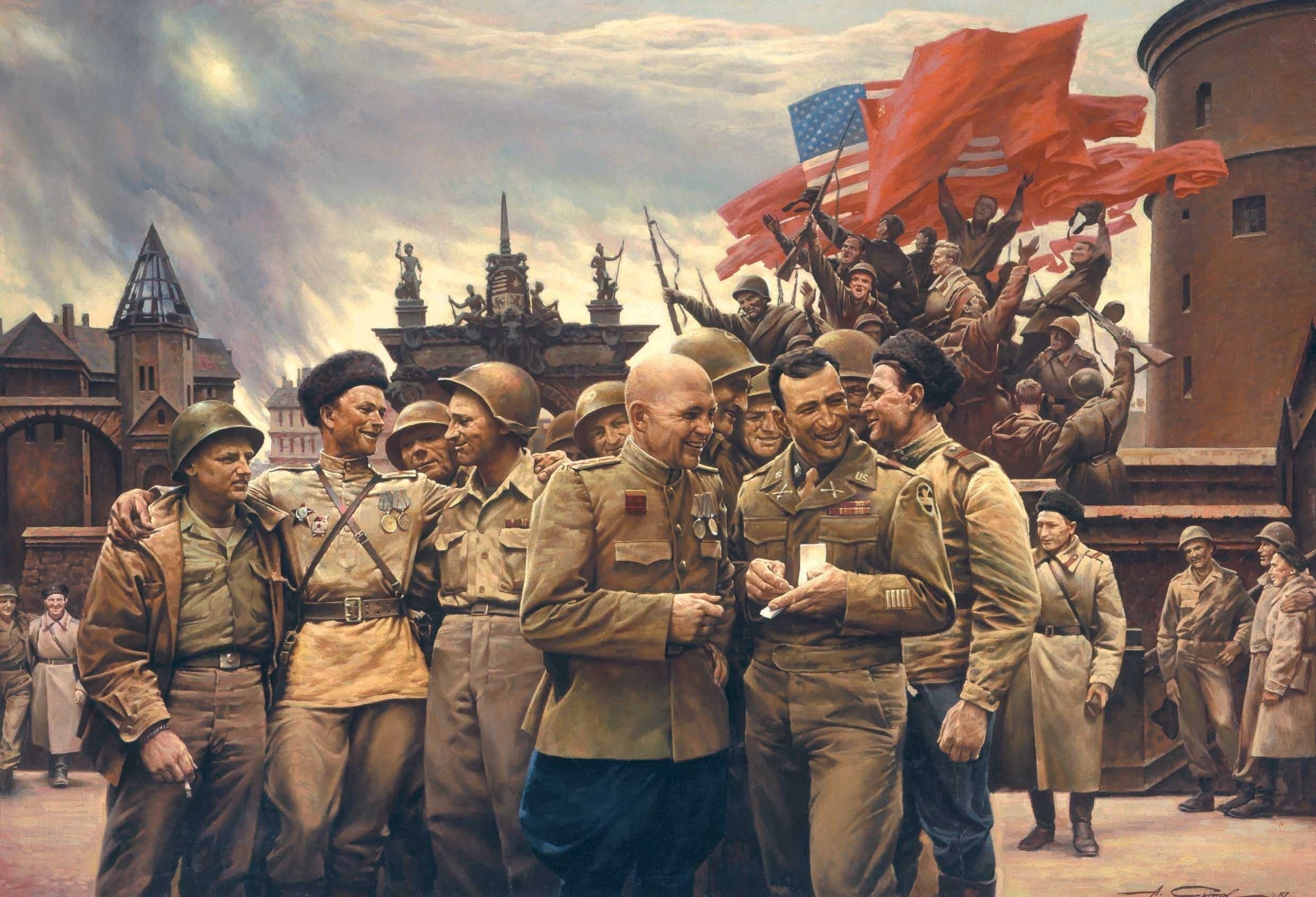 group, war, clothing, government, city, large group of people, army, group of people, building exterior, crowd, men, 1080P, aggression, USSR, HD Wallpaper