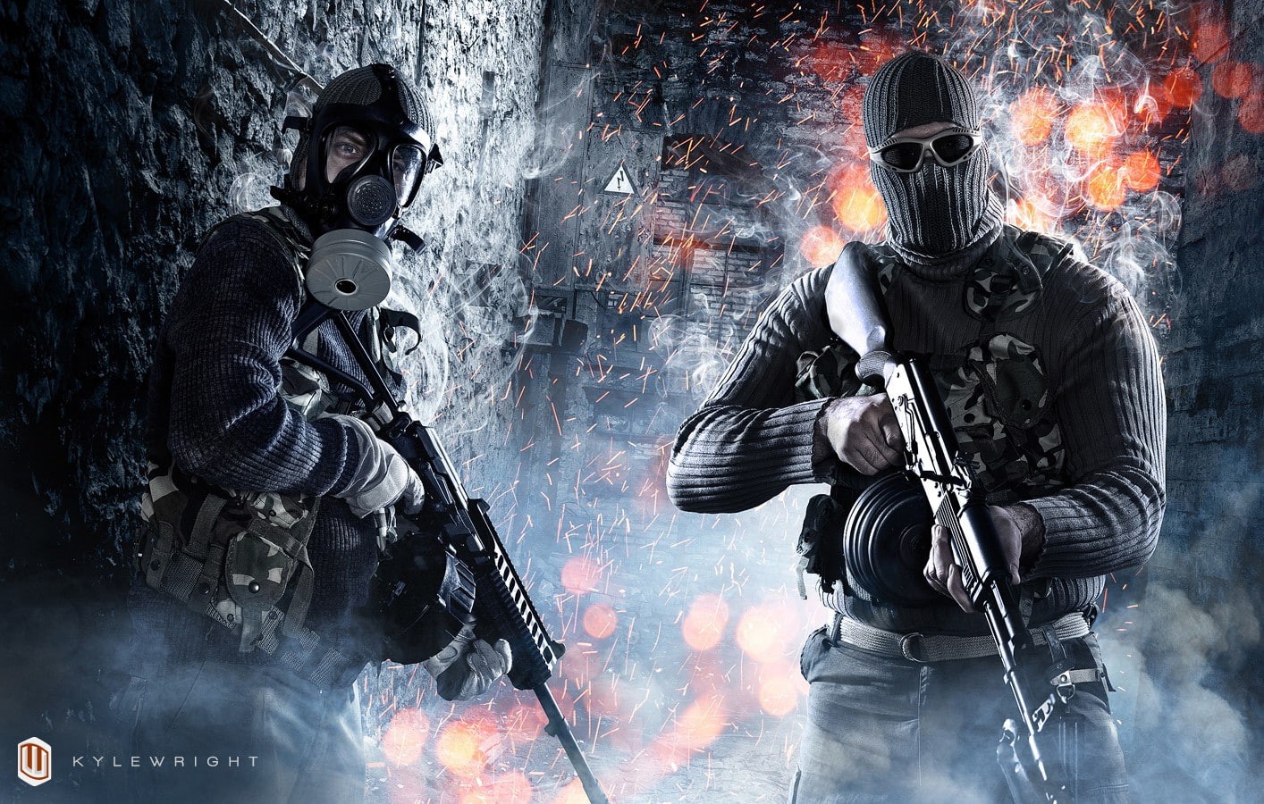 720P, war, video games, gas masks, weapon, Battlefield 3, HD Wallpaper
