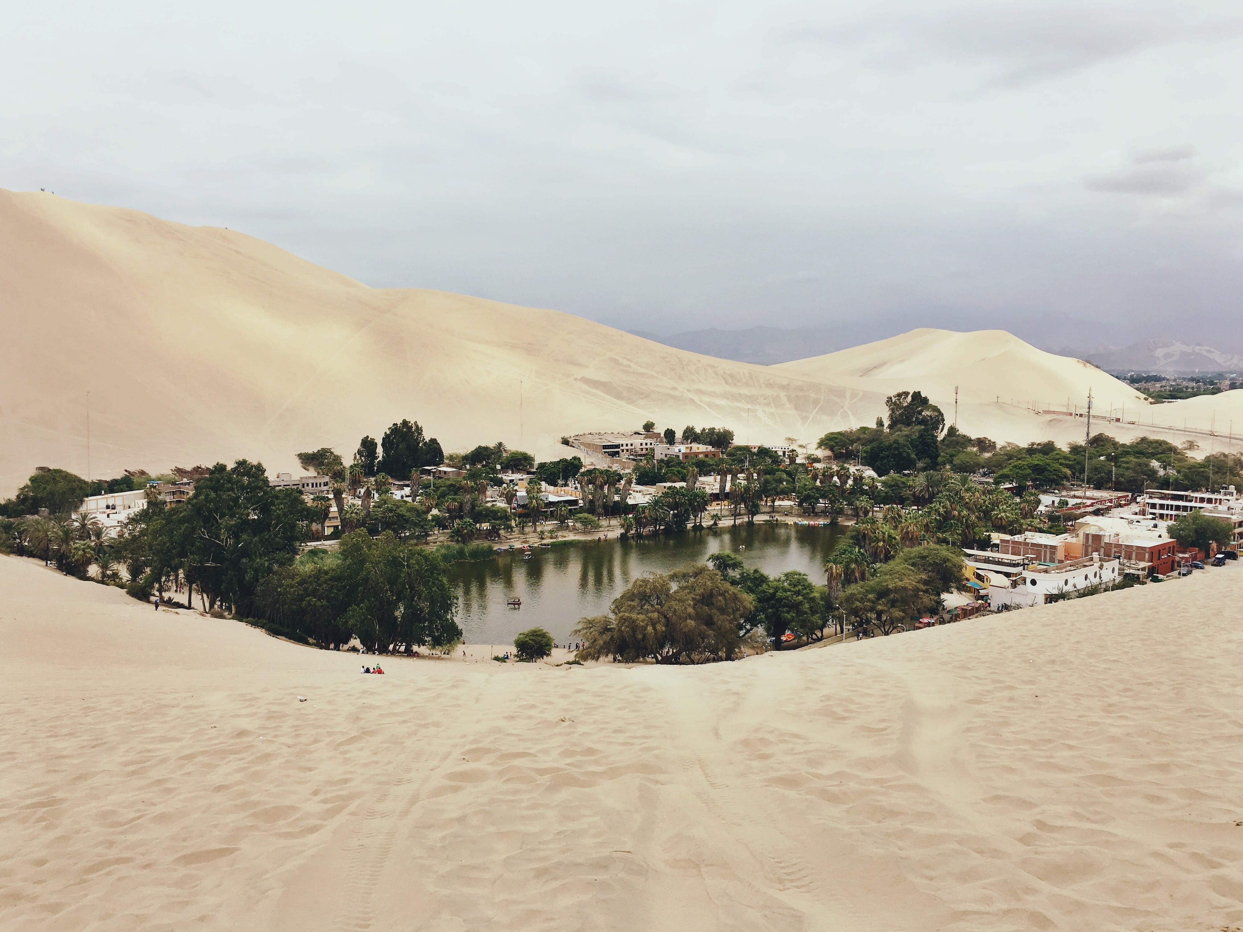 scenics - nature, mountain, building, cloud - sky, outdoors, sand, building exterior, land, architecture, no people, beach, tourism, 4K, beauty in nature, HD Wallpaper