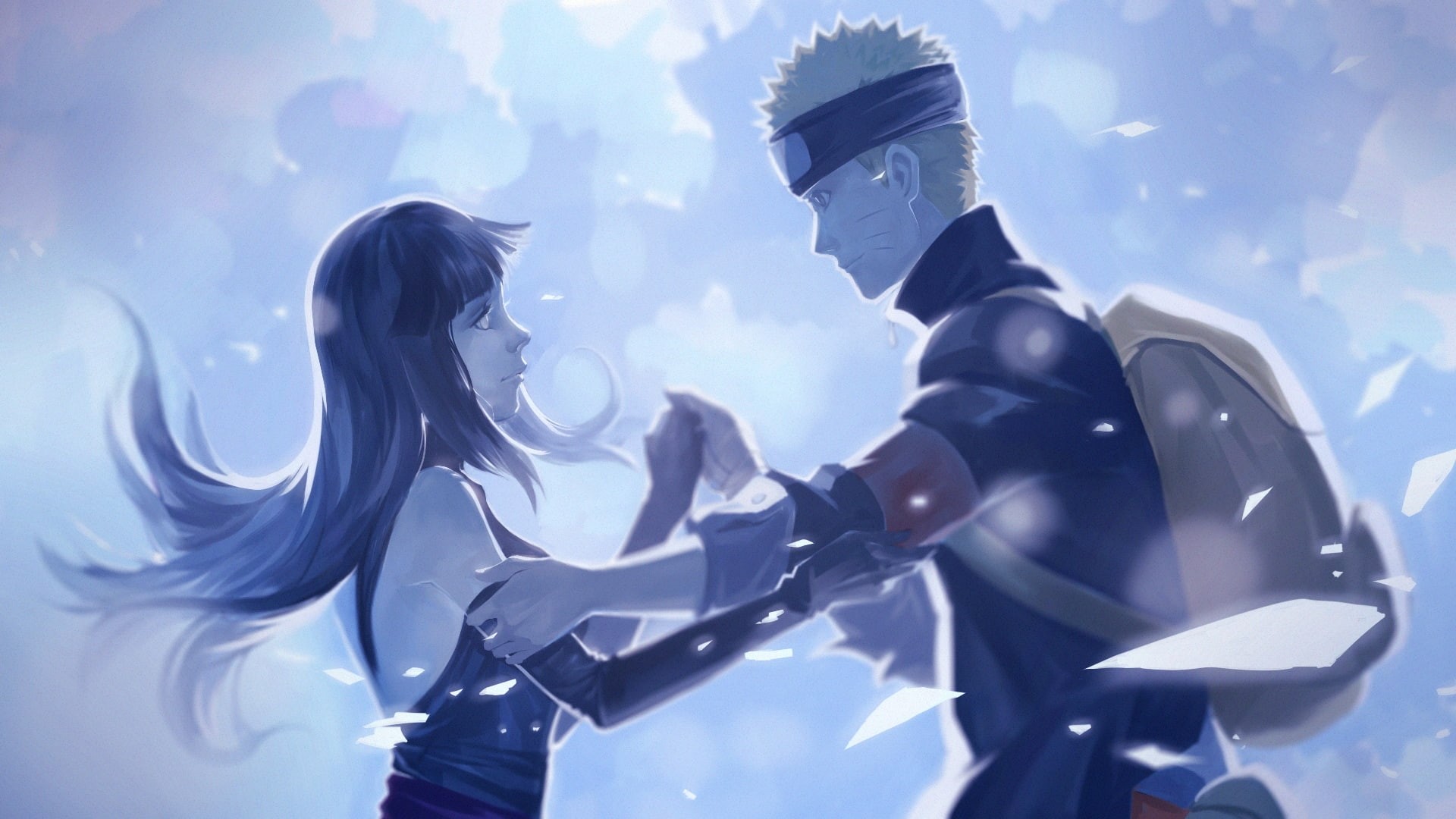 robot, 1080P, connection, young adult, men, lens flare, three quarter length, two people, communication, young women, outdoors, uzumaki naruto, women, HD Wallpaper