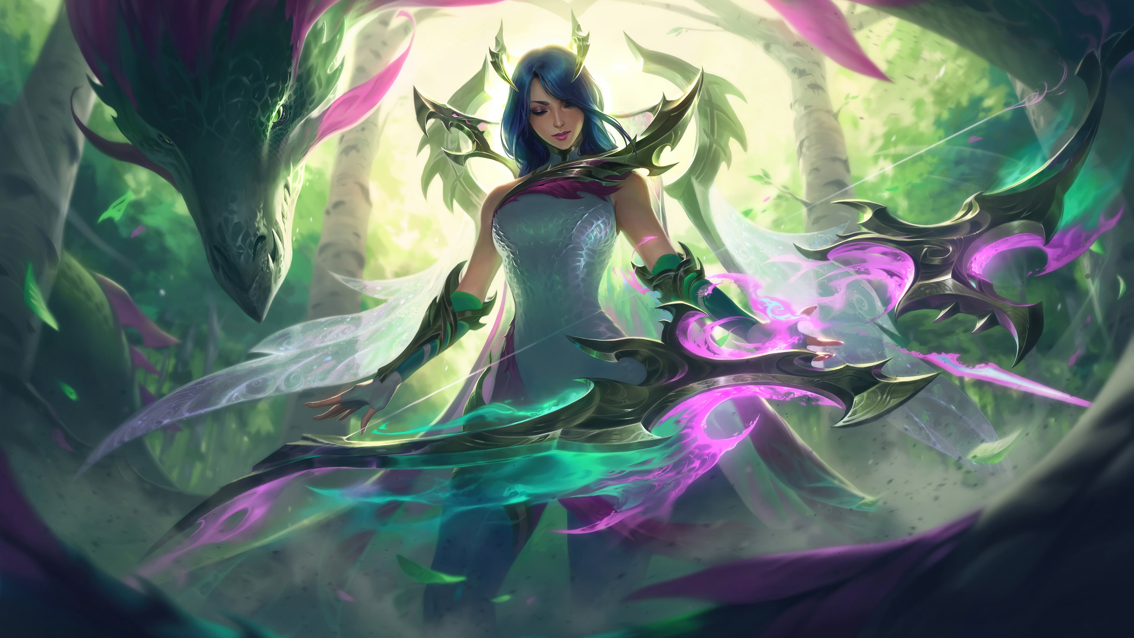Ashe, Riot Games, Adcarry, 4K, dragon, ADC, League of Legends, Ashe (League of Legends), HD Wallpaper