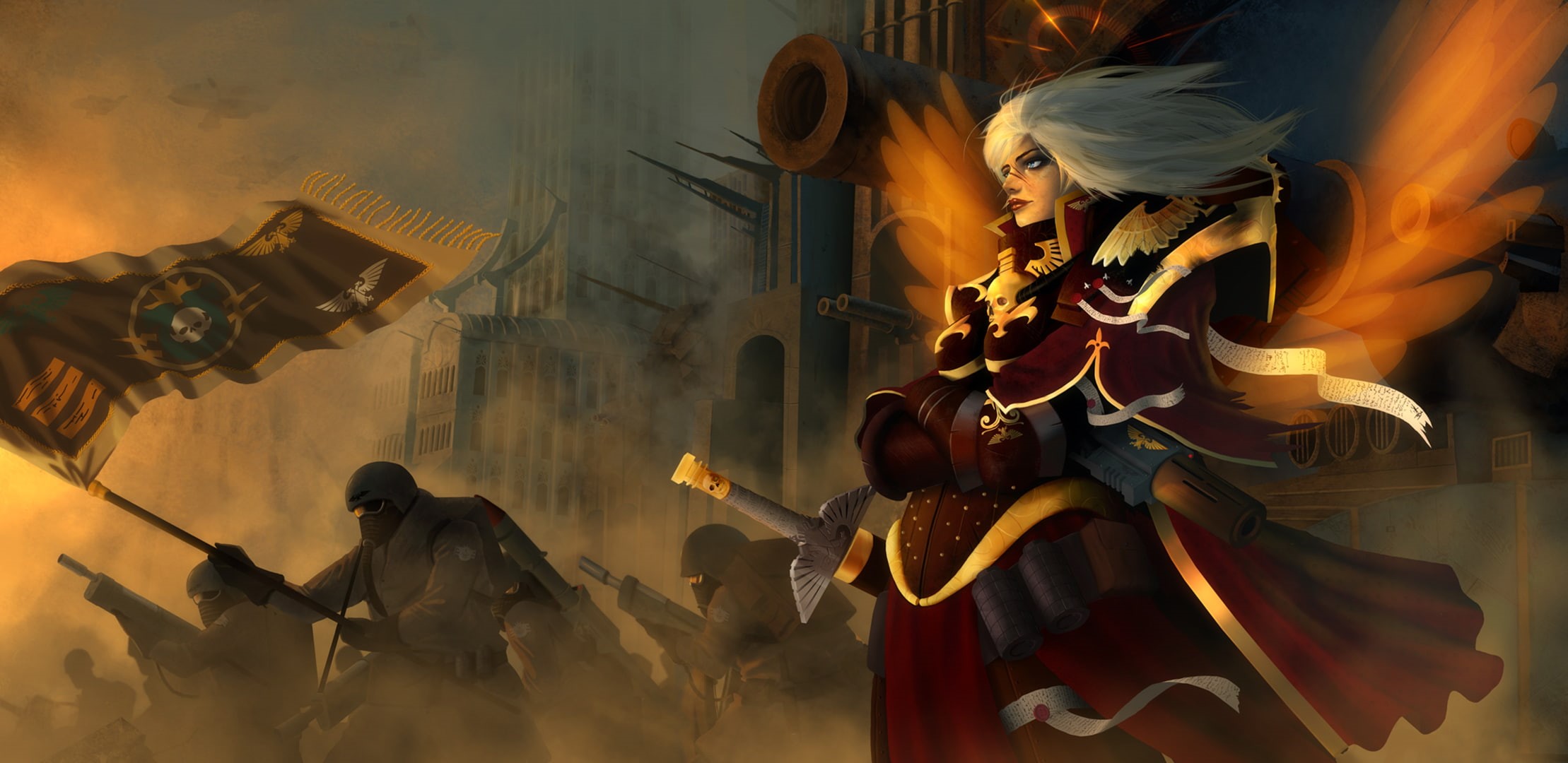 anime, arts culture and entertainment, string instrument, spooky, group of people, character, artist, digital, fantasy, adult, warhammer 40,000, celebration, HD Wallpaper