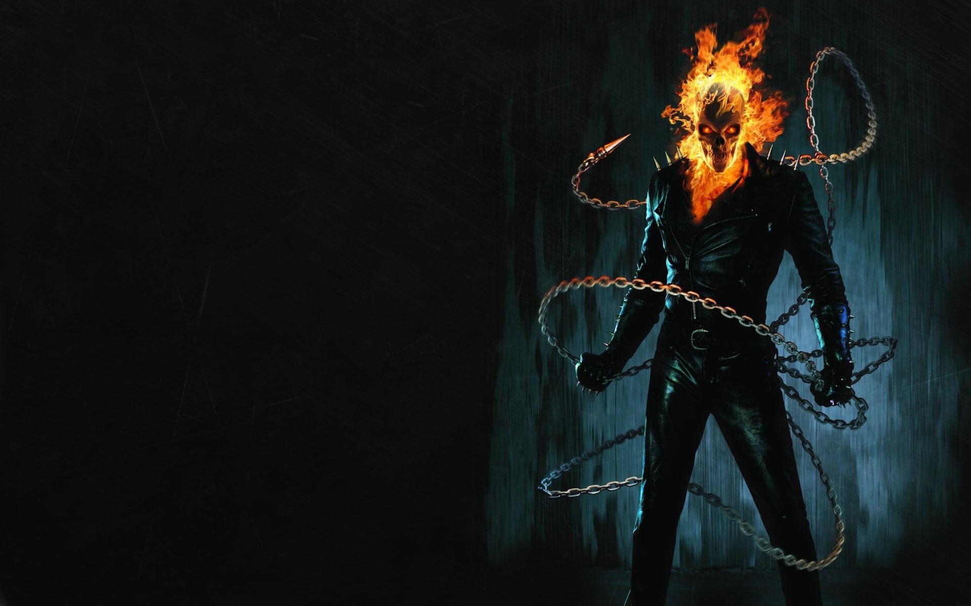 fire, dark, movies, ghost, skull, comics, 1080P, rider, skeleton, HD Wallpaper