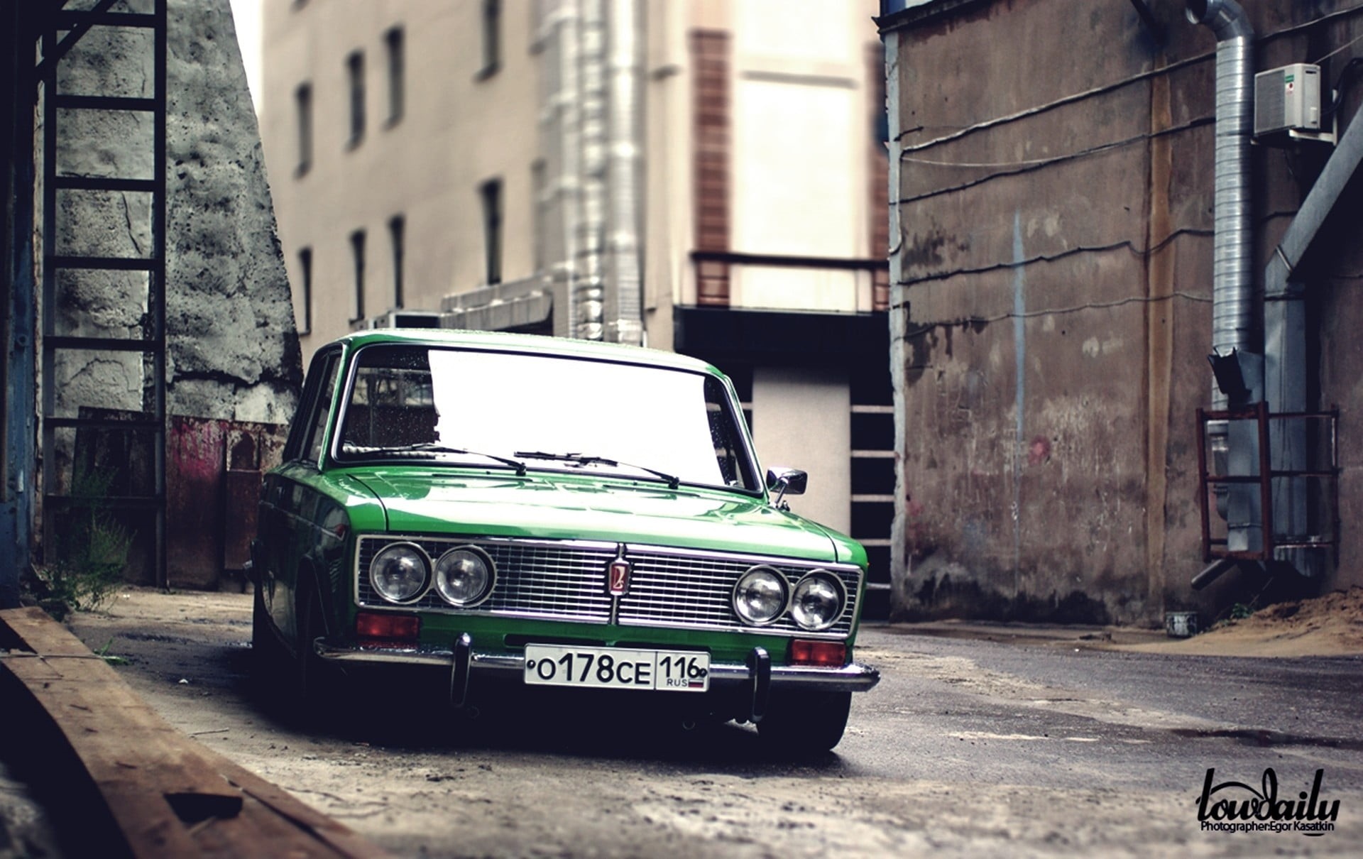 1080P, outdoors, mode of transportation, motor vehicle, old car, transportation, LADA, building, text, city, built structure, architecture, land vehicle, HD Wallpaper