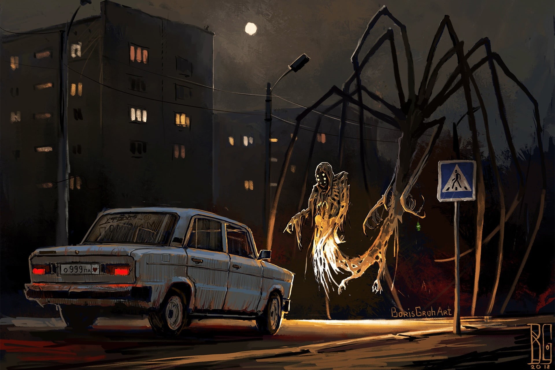 long exposure, motion, Boris Groh, burning, road, city, mode of transportation, horror, illuminated, night, 1080P, transportation, communication, land vehicle, HD Wallpaper
