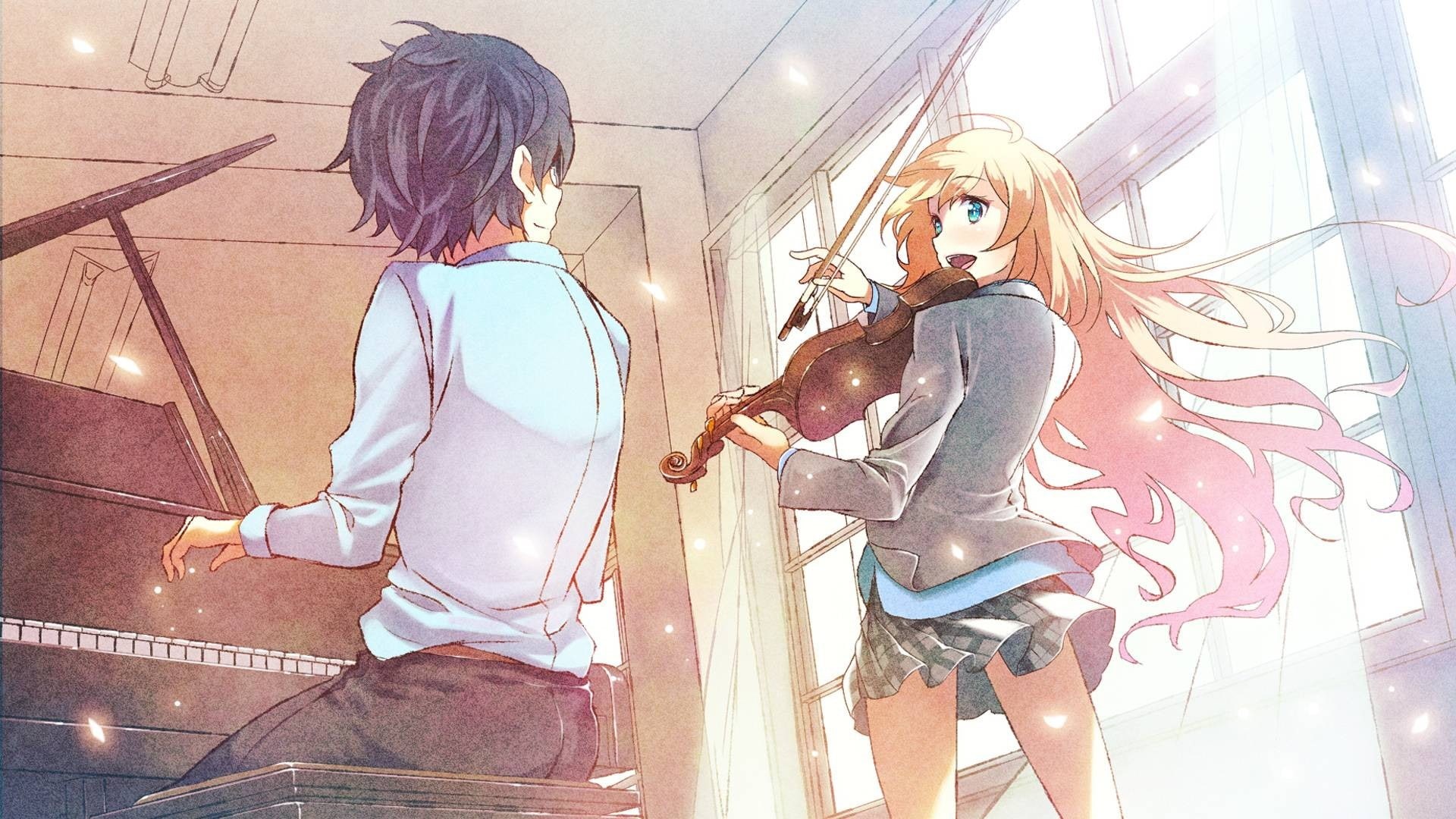 casual clothing, adult, child, Shigatsu wa Kimi no Uso, girls, females, low angle view, lifestyles, architecture, Arima Kousei, people, arts culture and entertainment, HD Wallpaper