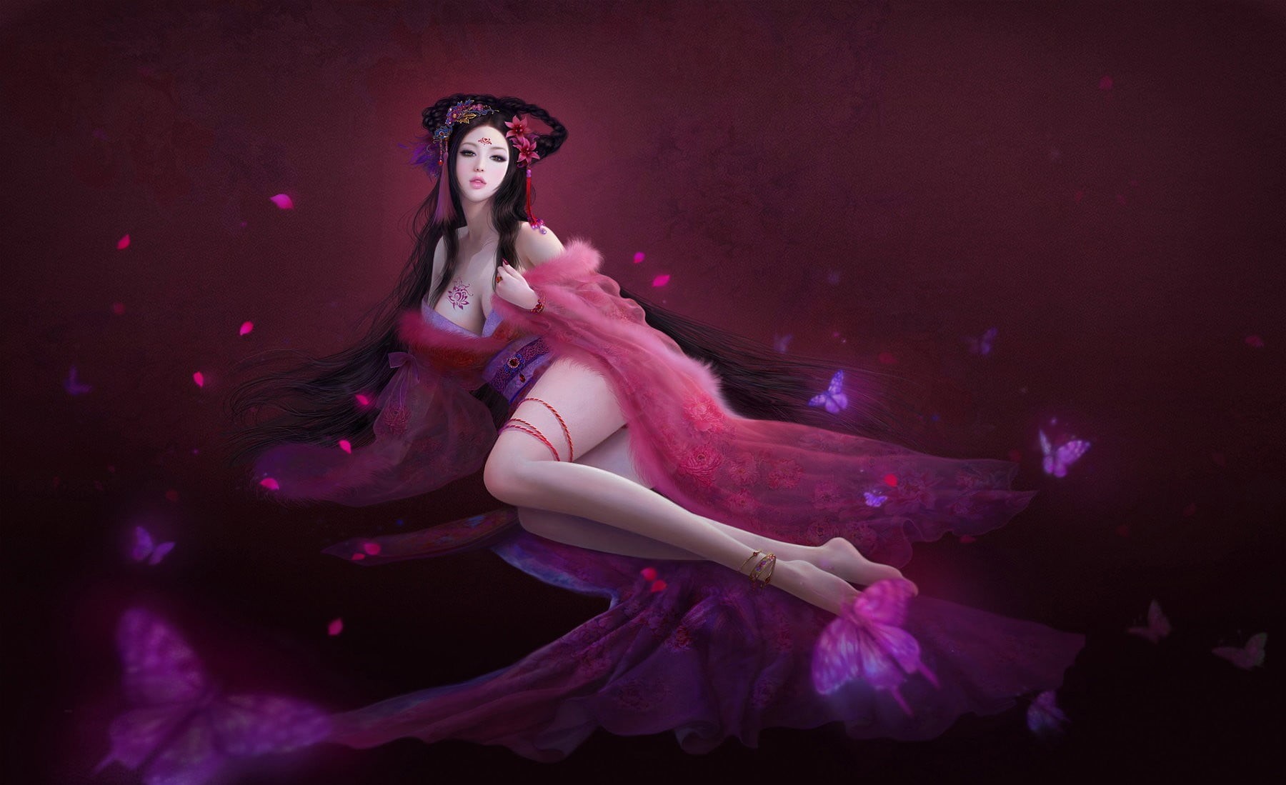 Chinese dress, dark, young adult, clothing, indoors, hairstyle, dancing, one person, fashion model, beauty, 720P, women, anime girls, young women, hair, HD Wallpaper