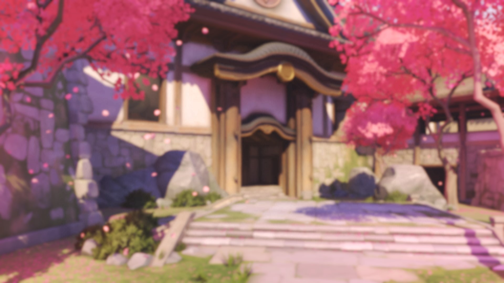 beauty in nature, fragility, Hanamura (Overwatch), architecture, springtime, cherry tree, no people, Pink Background, focus on foreground, 1080P, growth, HD Wallpaper