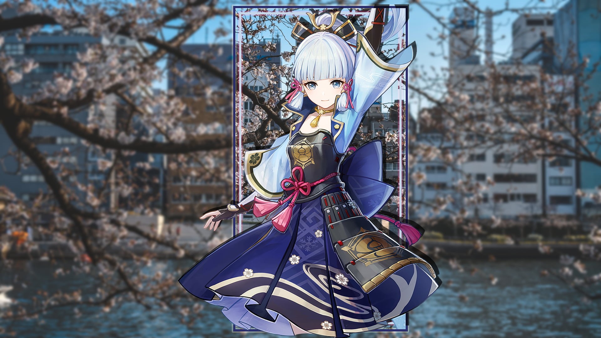 Kamisato Ayaka(Genshin Impact), Genshin Impact, 1080P, cherry blossom, Japan, HD Wallpaper
