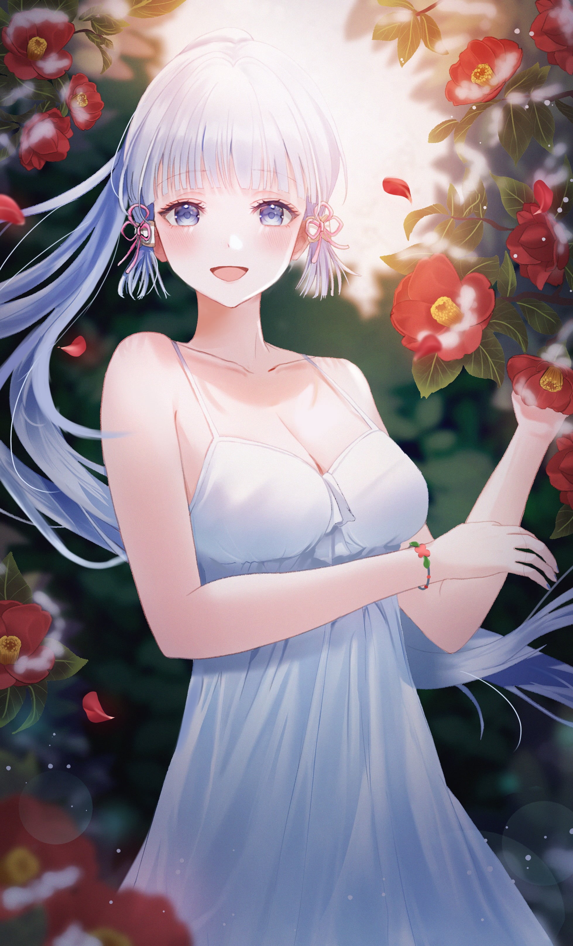 anime, anime girls, 2K, Kamisato Ayaka(Genshin Impact), Phone HD Wallpaper