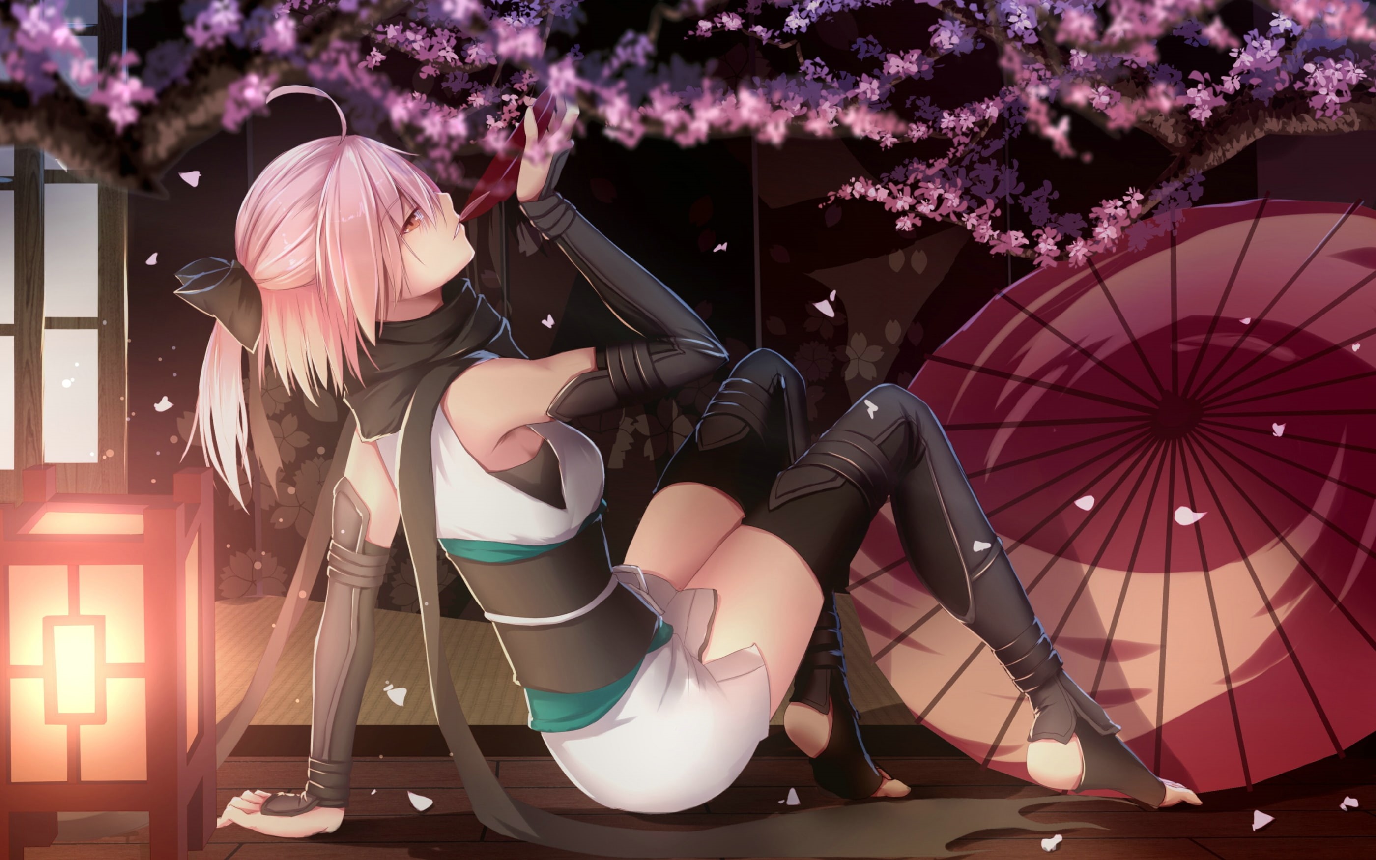 Okita Souji, Fate Series, 2K, Sakura Saber, Fate/Grand Order, Saber (Fate Series), HD Wallpaper