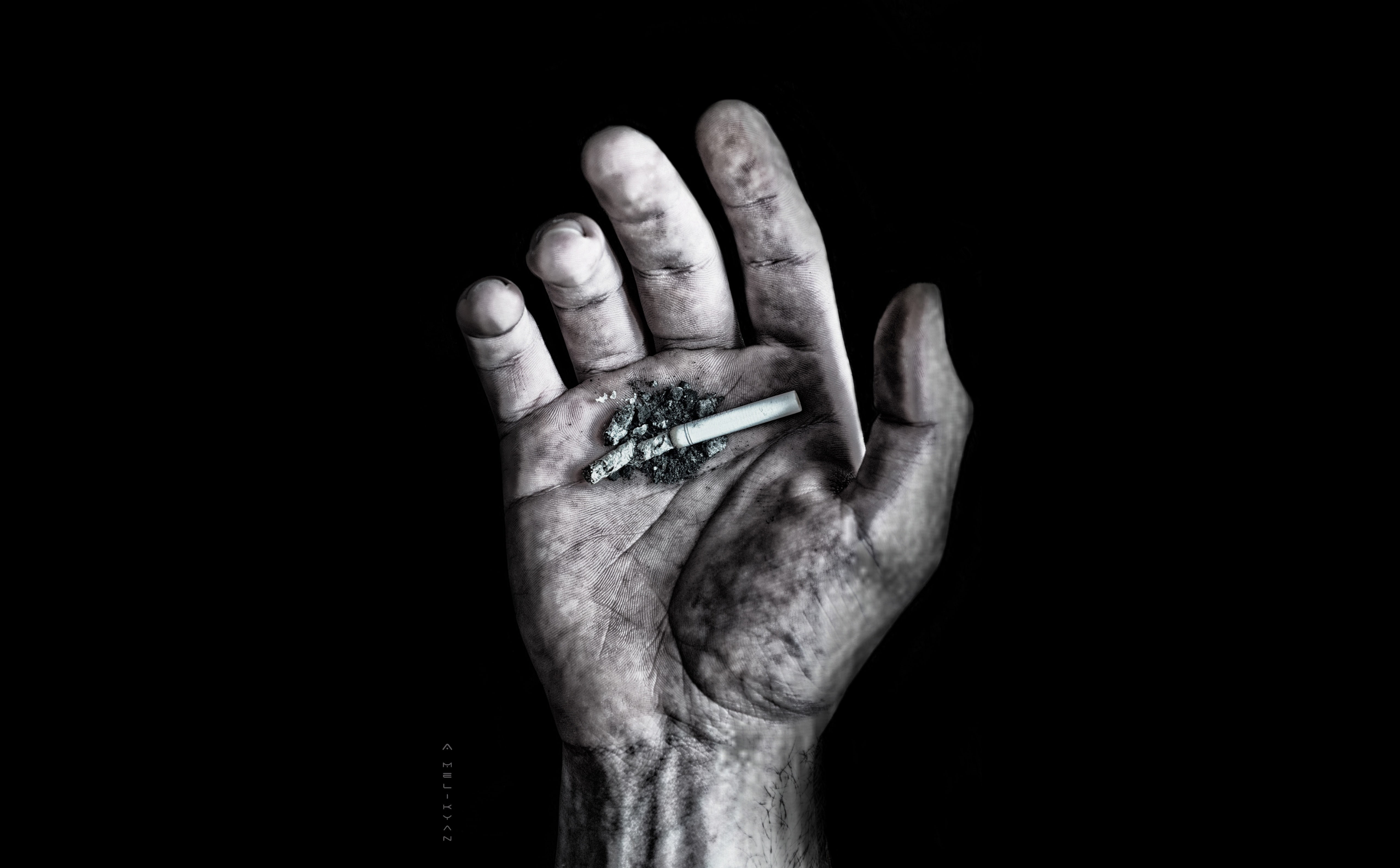 black background, close-up, one person, 5K, kills, dirty, human body part, emotion, unrecognizable person, studio shot, fantasy art, Black and White, body part, HD Wallpaper
