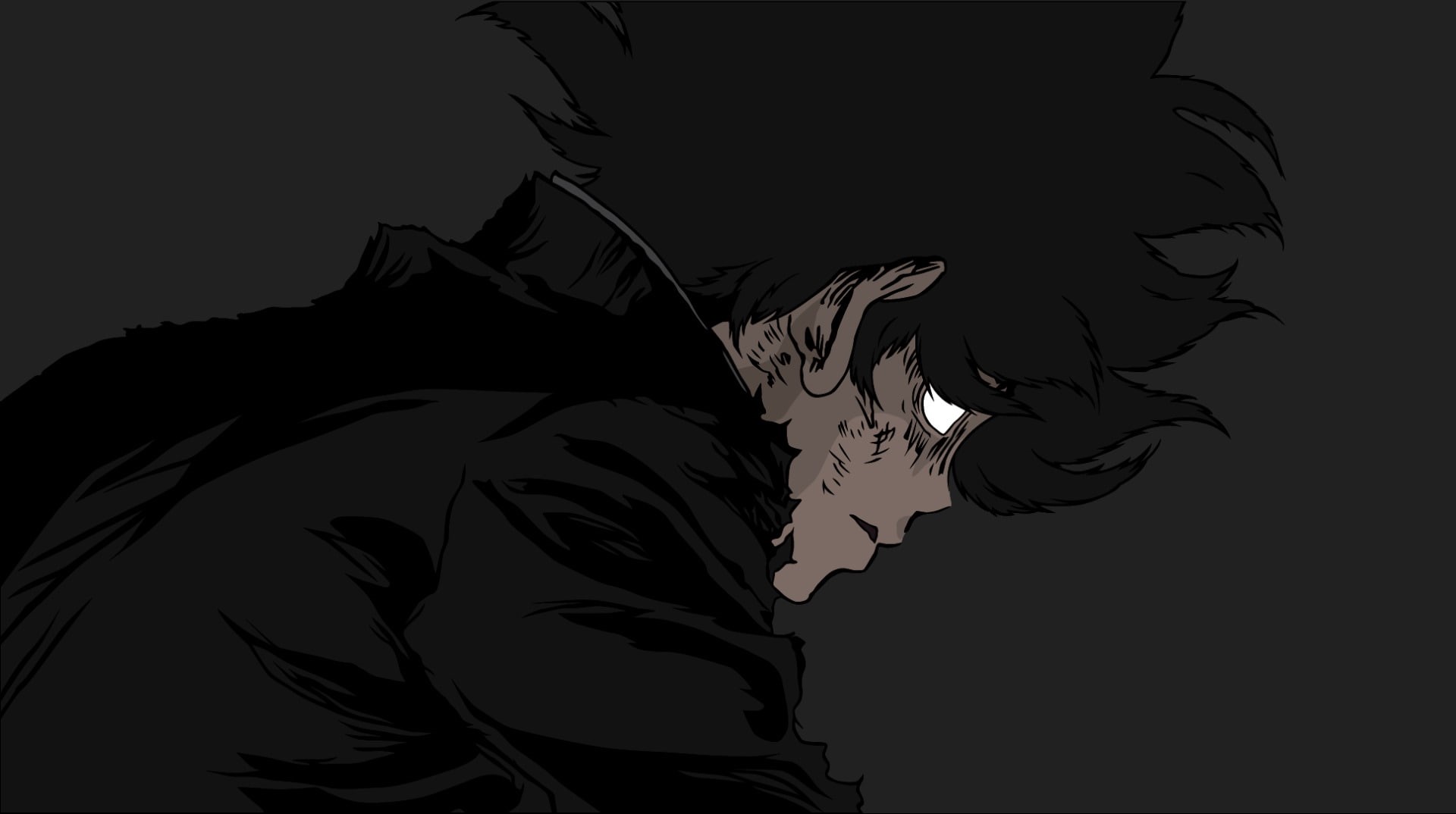 creativity, 1080P, art and craft, silhouette, abstract, dark, representation, Shigeo Kageyama, young adult, pattern, digital composite, black background, HD Wallpaper
