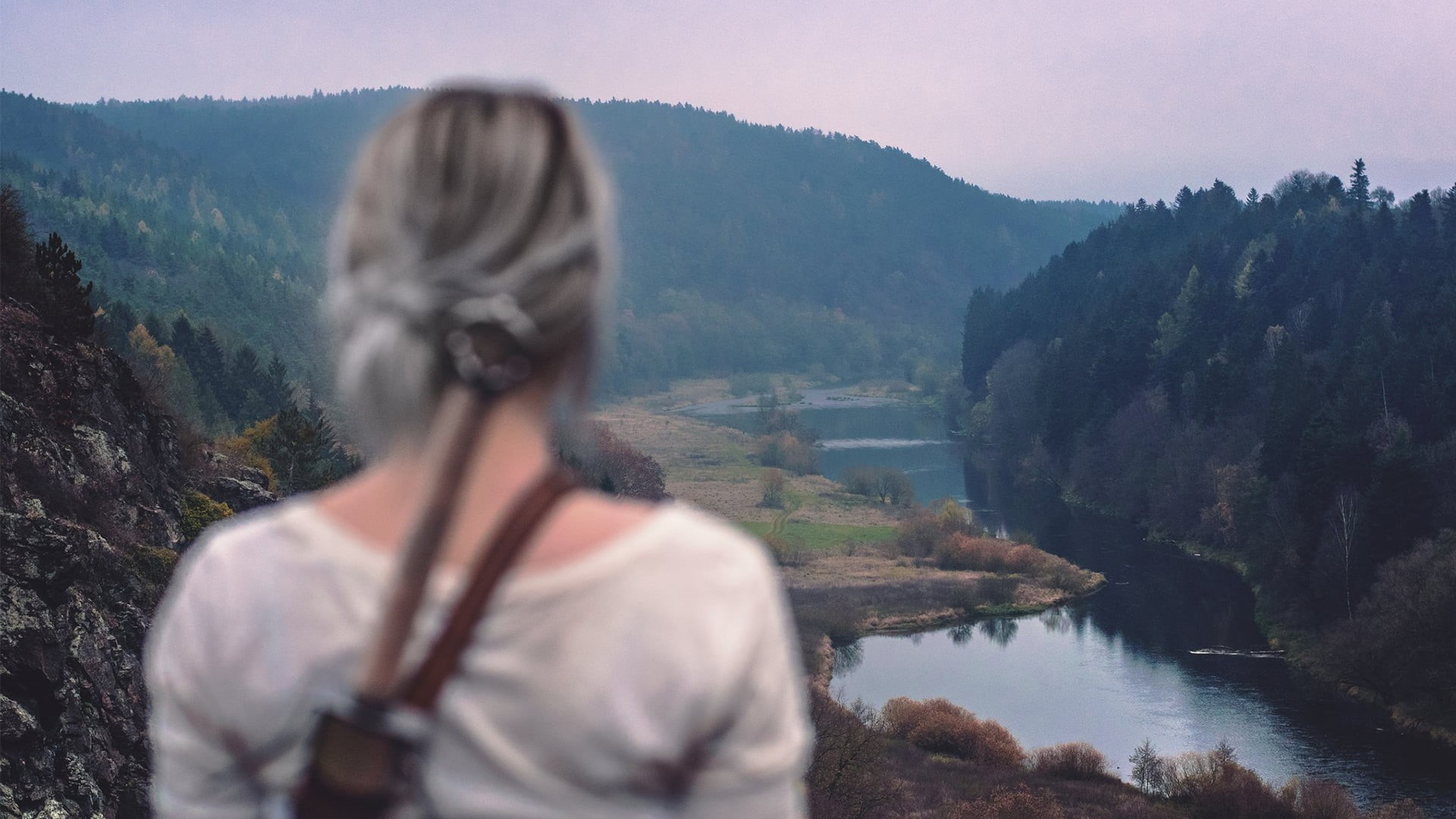 The Witcher 3: Wild Hunt, Cirilla Fiona Elen Riannon, mountain range, nature, travel, tree, environment, scenics - nature, rear view, one person, adventure, HD Wallpaper