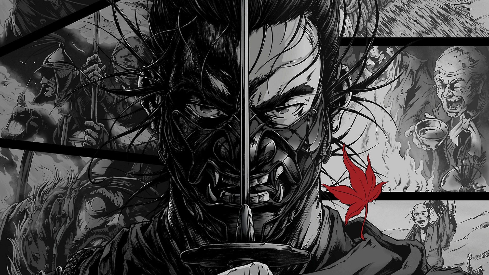 weapon, Ghost of Tsushima, katana, 1080P, monochrome, HD Wallpaper
