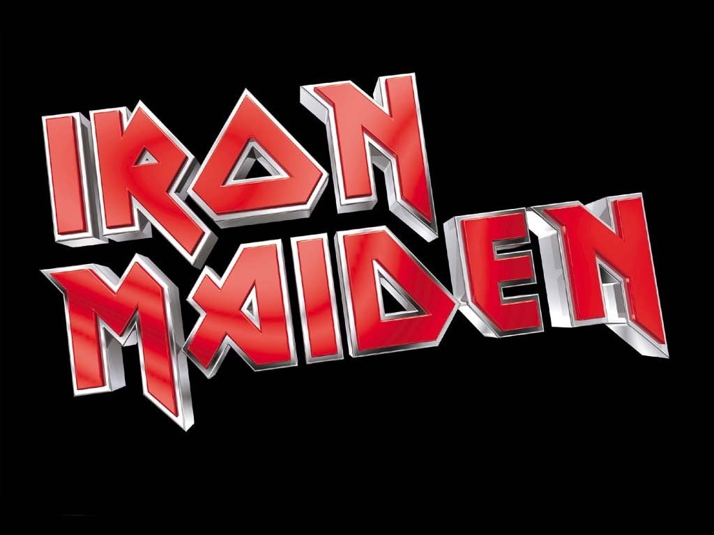 black background, close-up, communication, shape, Iron Maiden, capital letter, heavy metal, white color, illuminated, 480P, music, copy space, red, text, HD Wallpaper