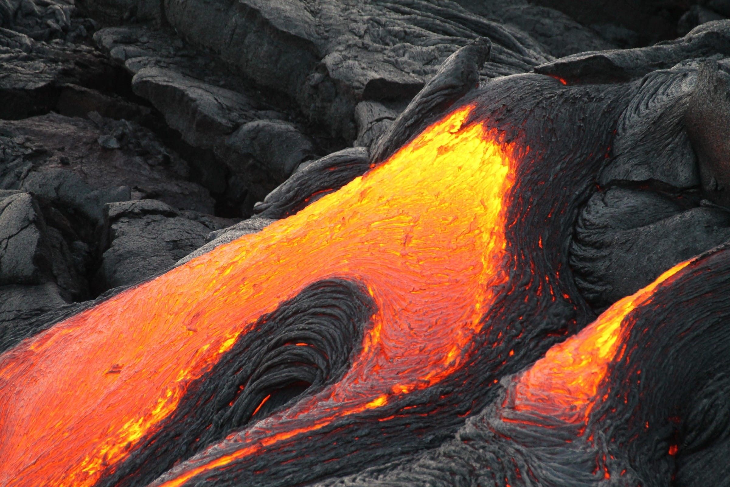 molten, vulcano, 1080P, heat, power, fiery, nature, flame, orange color, magma, power in nature, multi colored, color, rock - object, orange, rock, active, HD Wallpaper