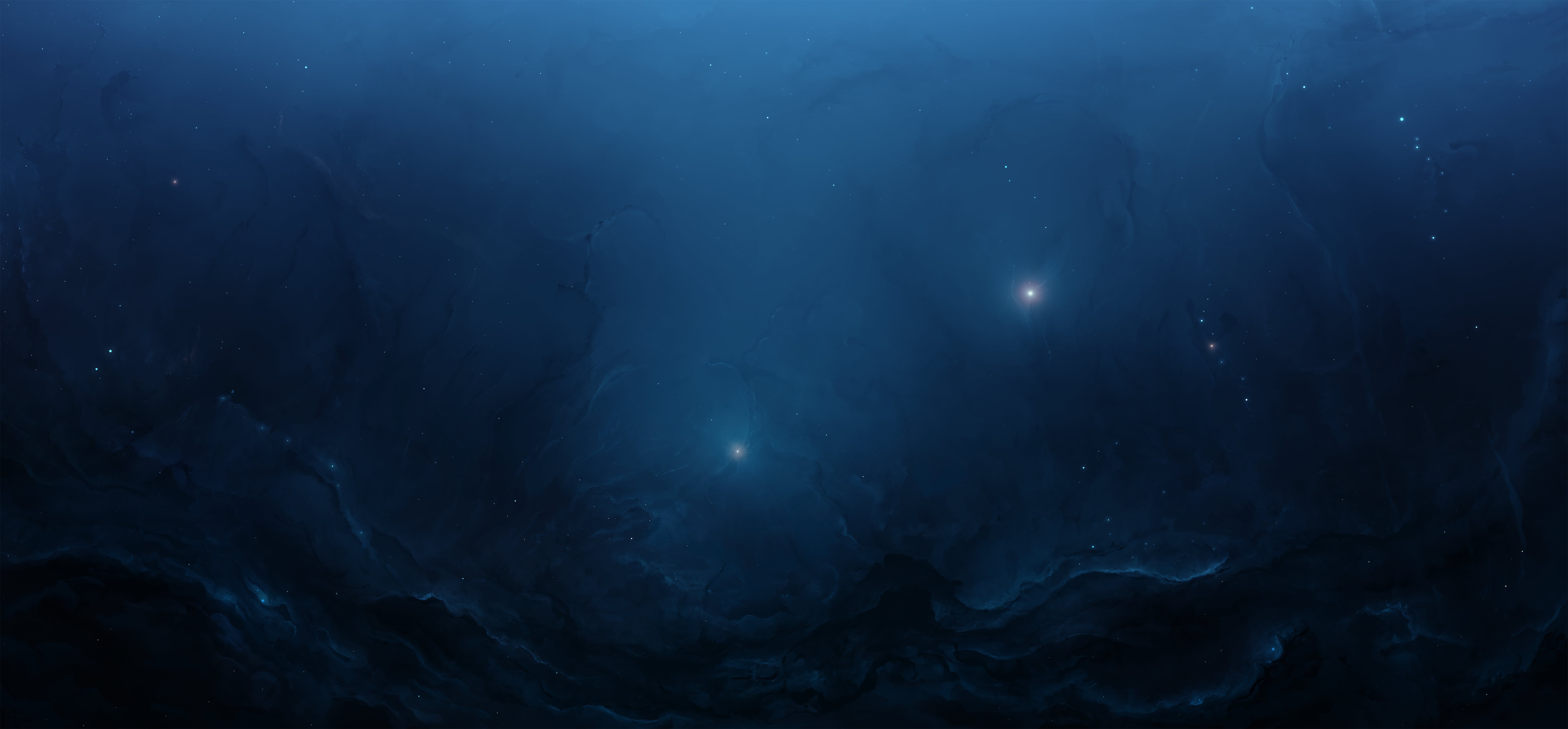 blue, ultrawide, stars, space, 5K, universe, HD Wallpaper