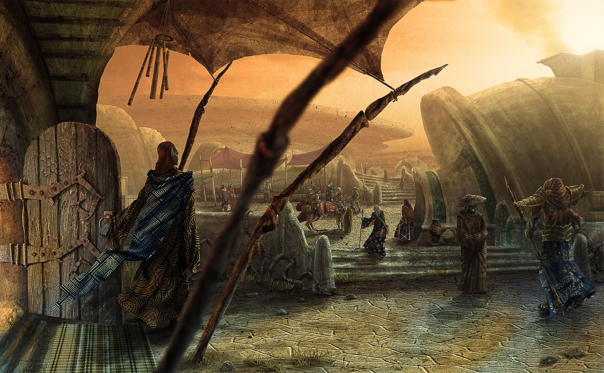 video games, Aldruhn, fantasy city, fantasy town, The Elder Scrolls, 1080P, The Elder Scrolls III: Morrowind, HD Wallpaper