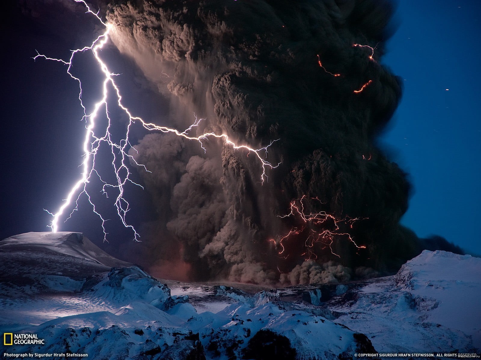 sky, cold temperature, illuminated, nature, 720P, thunderstorm, eruptions, winter, power in nature, screengrab, National Geographic, outdoors, ash, power, HD Wallpaper